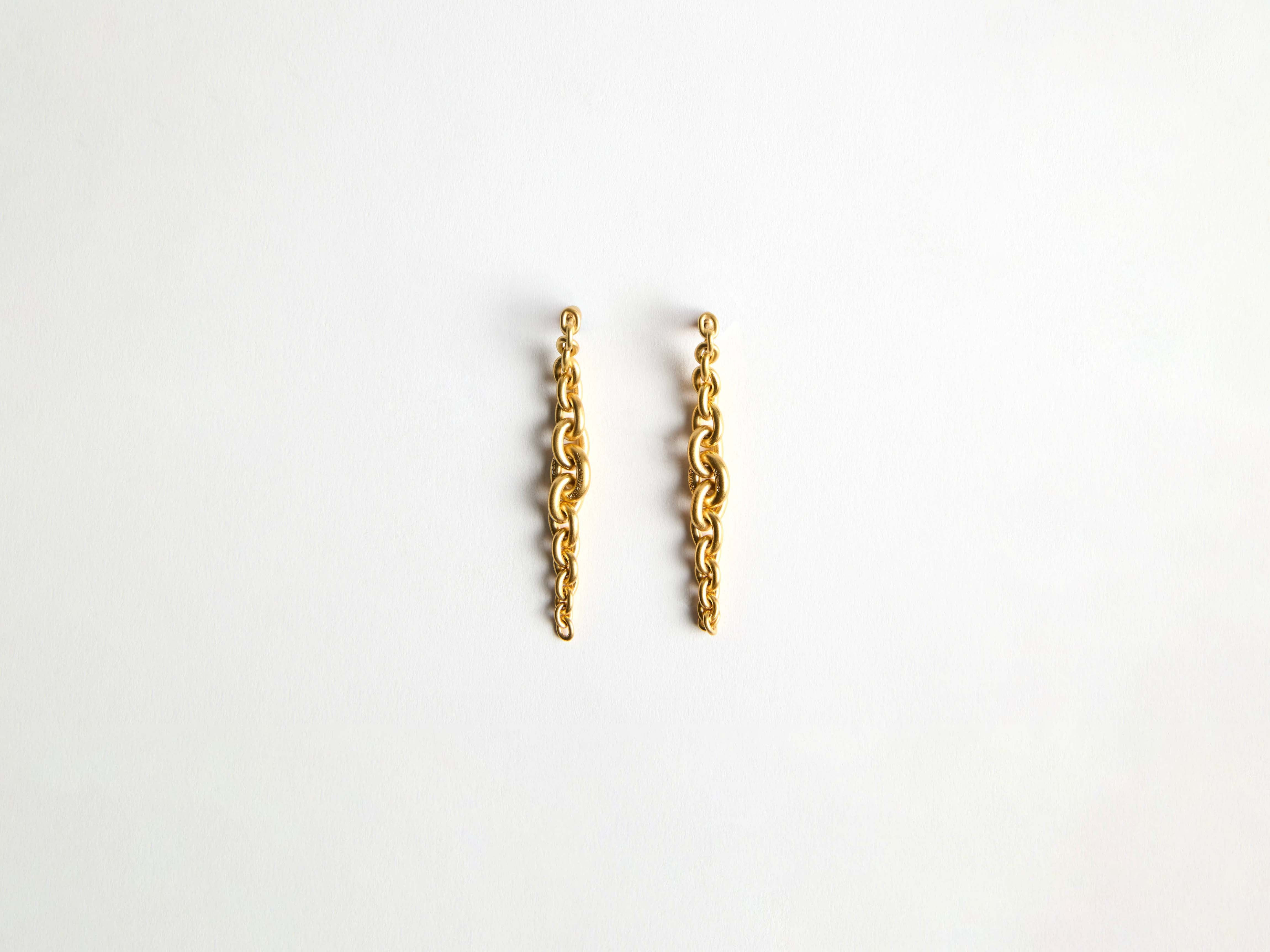 CHAIN-LINK EARRINGS IN 18KT YELLOW GOLD - 2