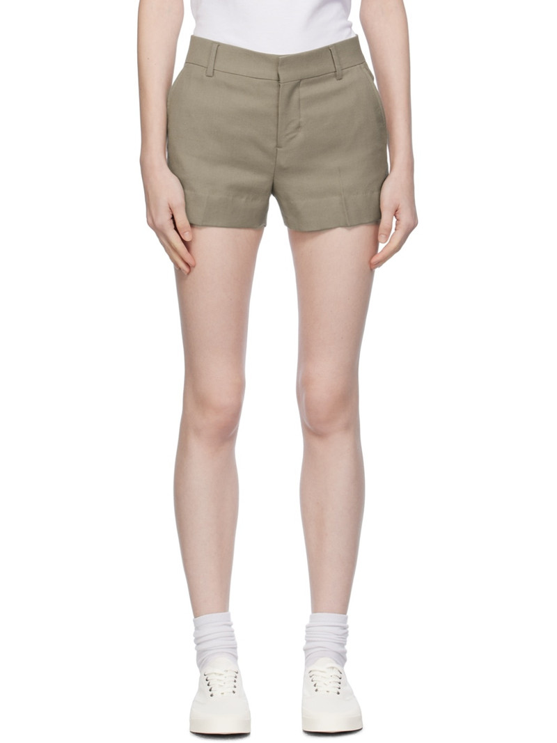 Beige Creased Shorts 1