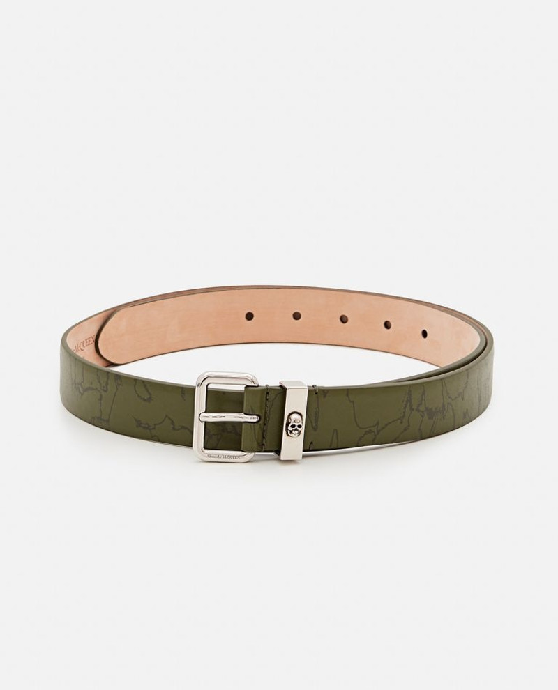 Alexander McQueen SKULL LOOP LEATHER BELT outlook