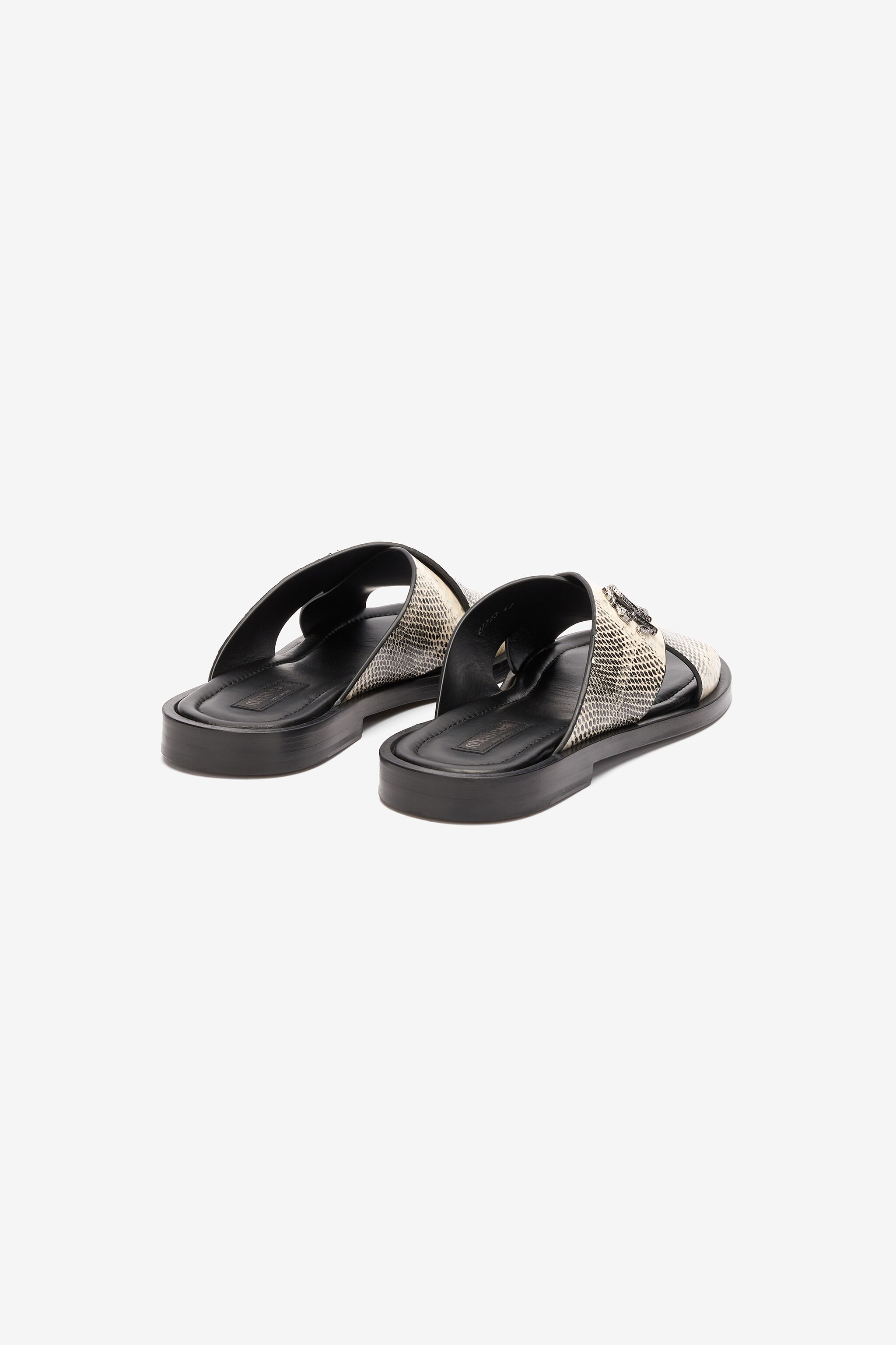 Slides With Cobra Print And Mirror Snake Monogram - 3