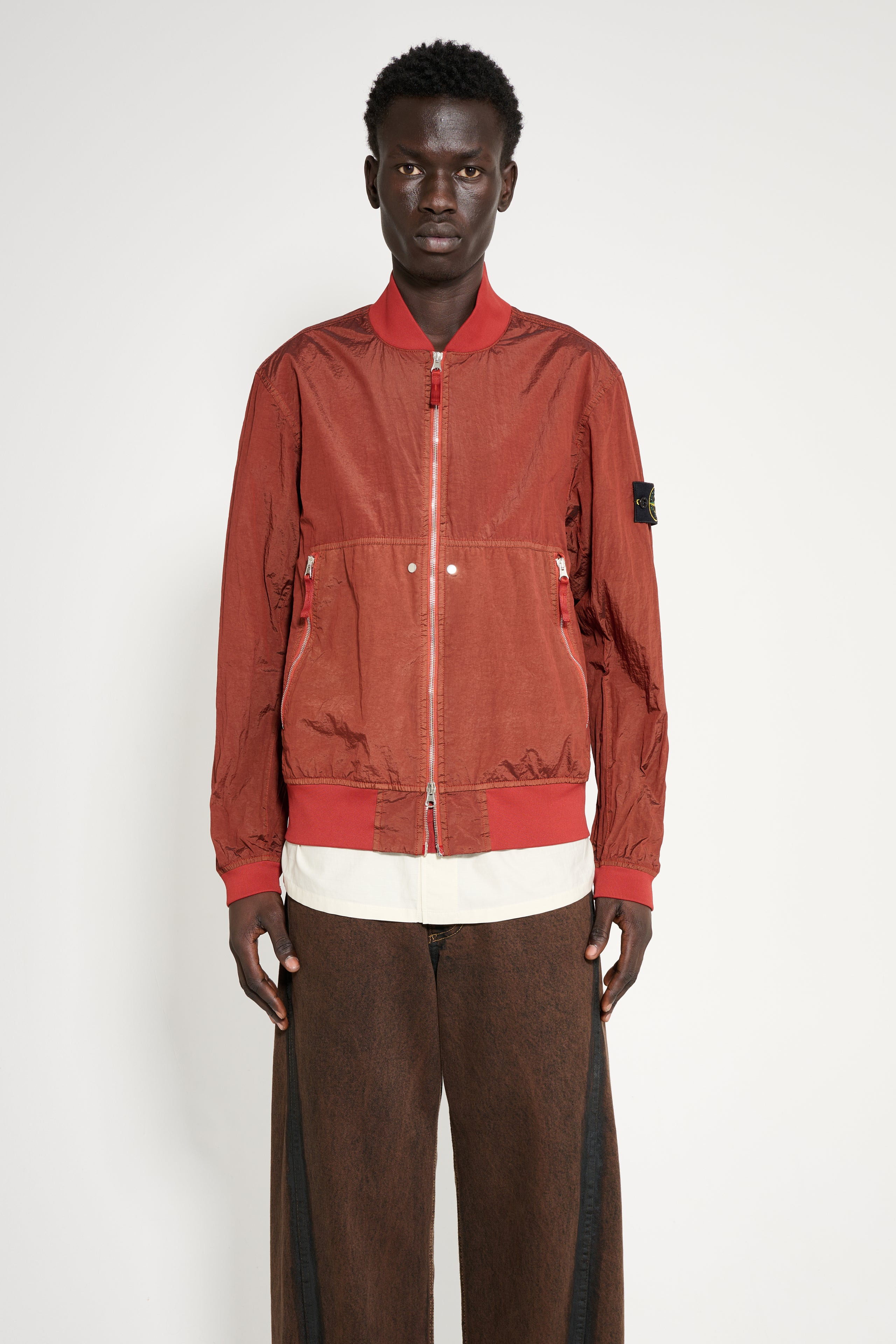 STONE ISLAND NYLON METAL BOMBER JACKET COPPER - 1