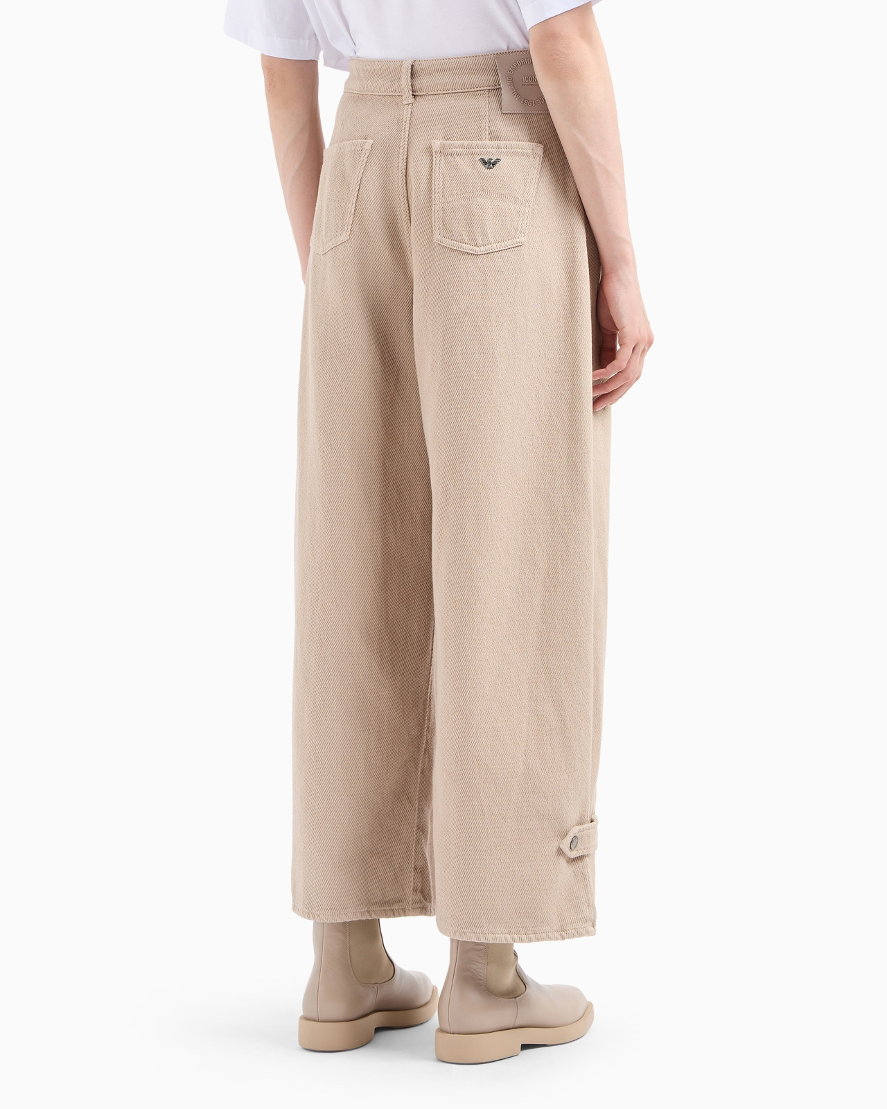 Icon high-waisted drill jeans with a wide leg and pleats - 3