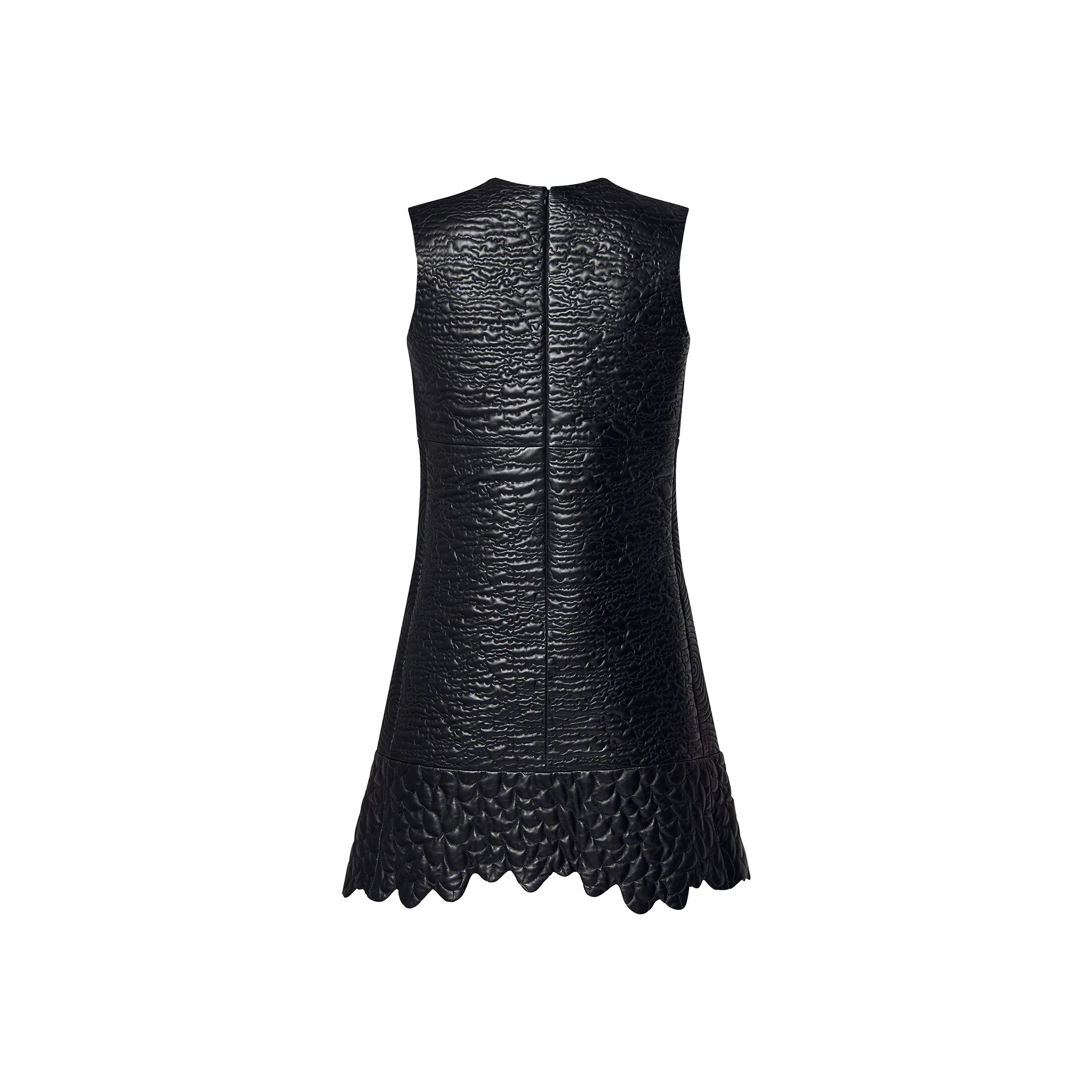 Leather Boutis Dress W/ See-through Yoke - 3
