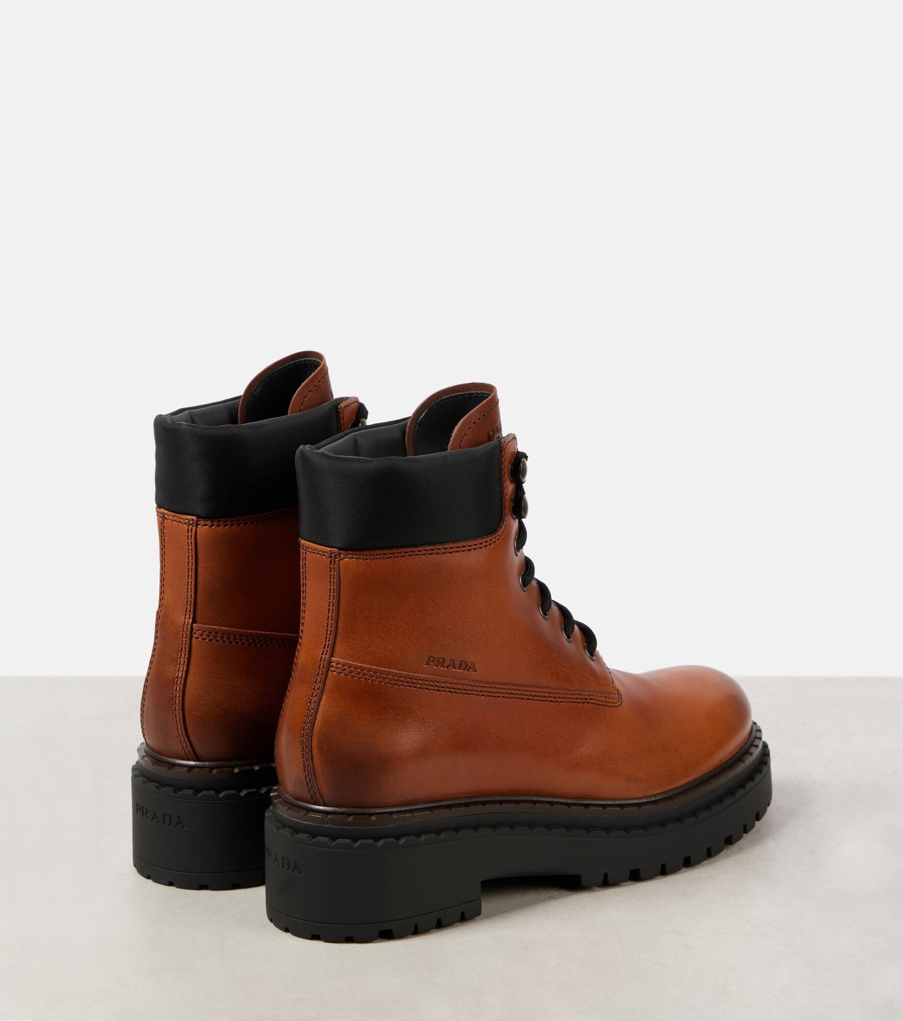 Re-Nylon and leather lace-up boots - 2