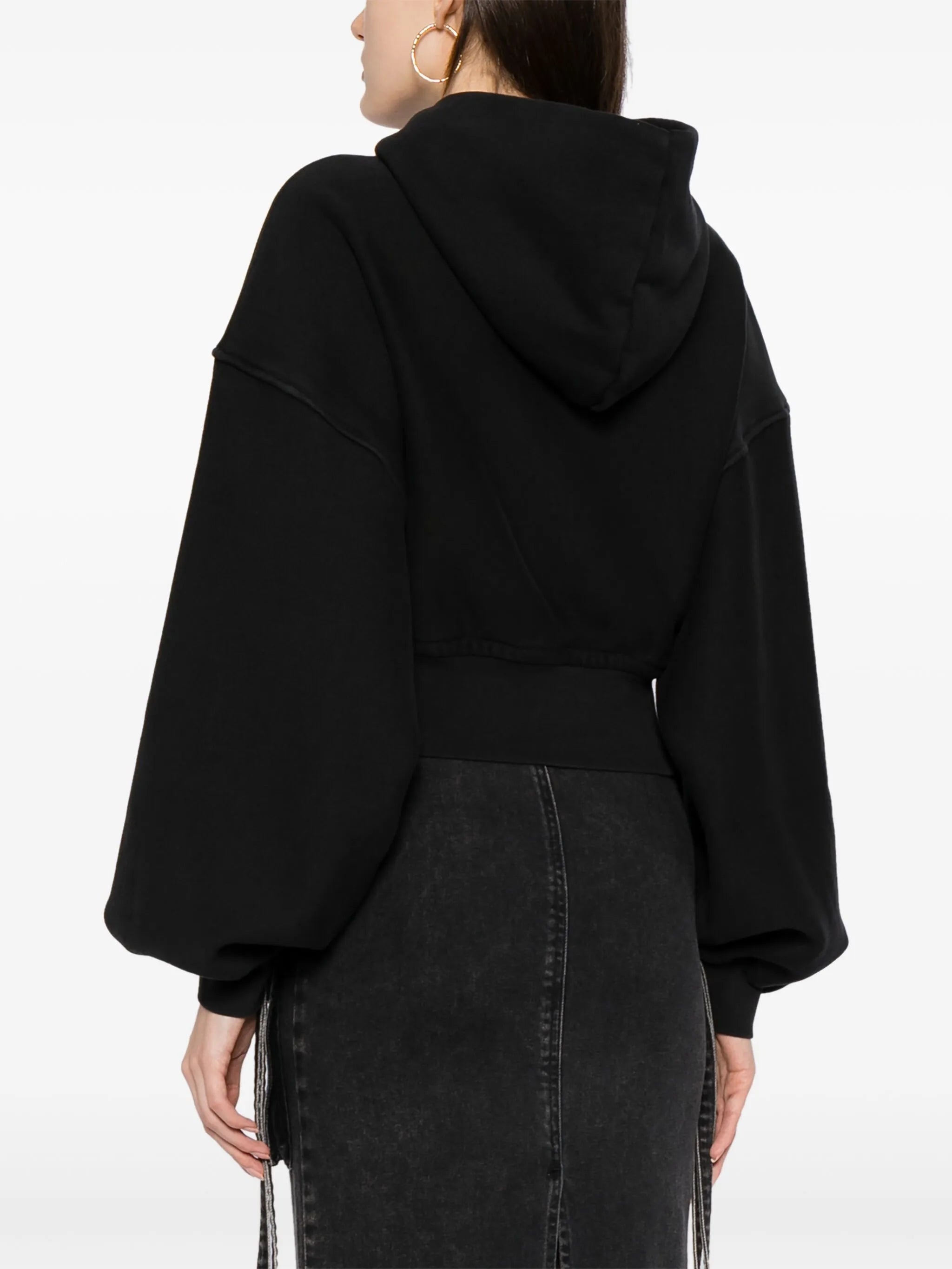 Alexander Wang Cropped Zip-up Cotton Hoodie - 2