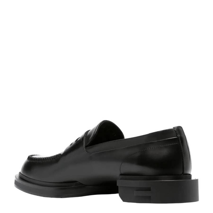 Fendi Frame Slip-On Leather Loafers - 3
