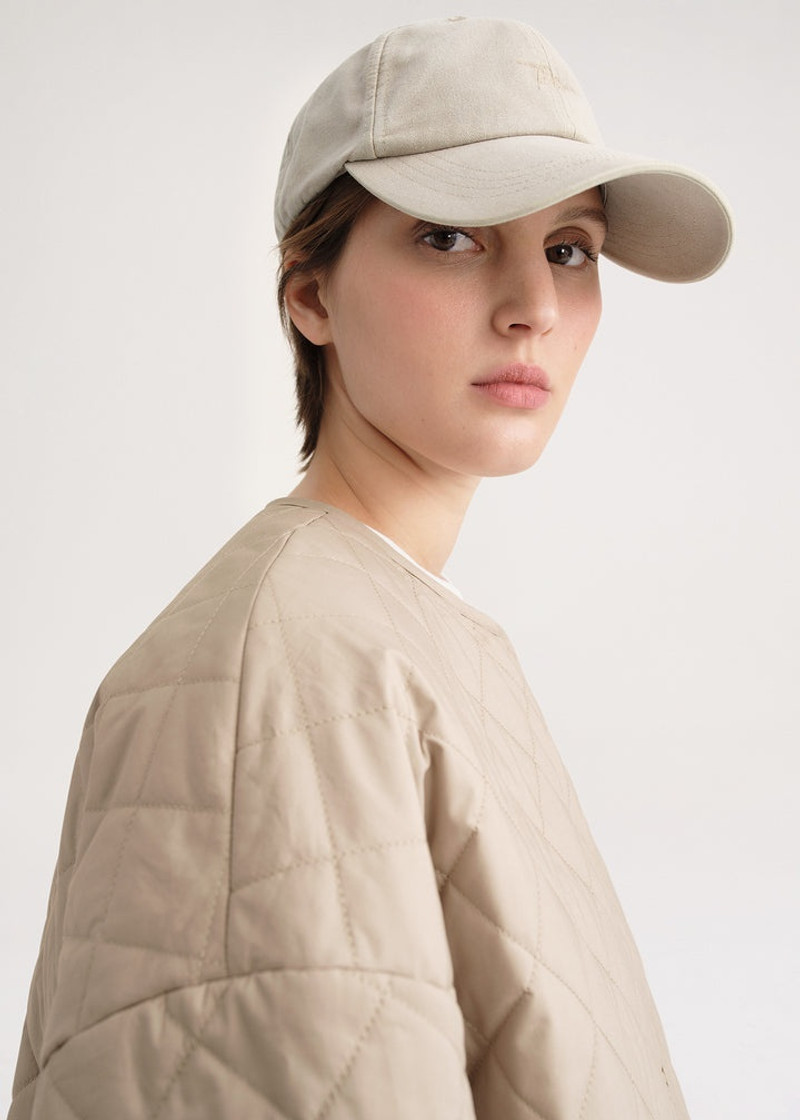 Totême Embroidered soft cap travertine outlook