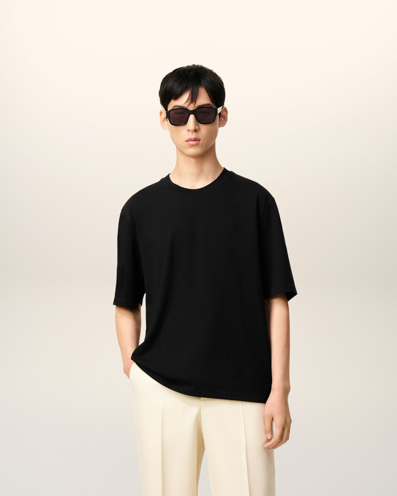 AMI Paris BLACK COTTON AMI DE COEUR T-SHIRT outlook