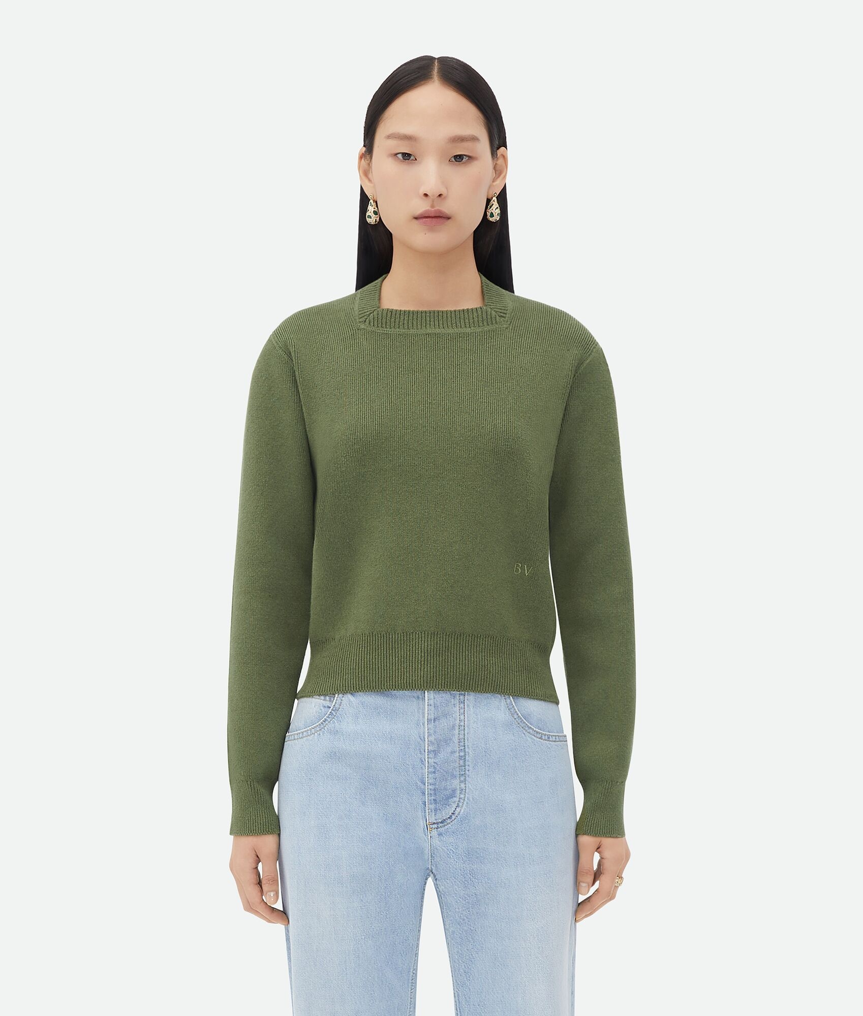 Linen "Bv" Embroidery Jumper - 1