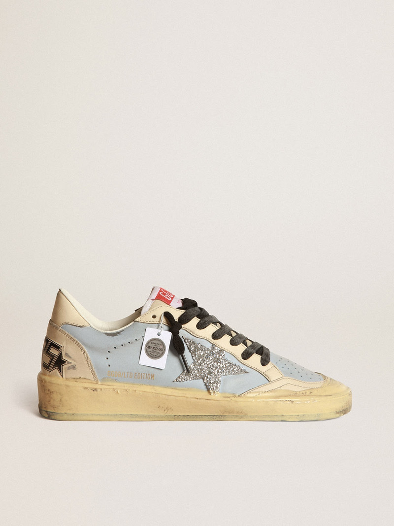 Men’s Ball Star LAB in smoky light-blue leather with Swarovski star - 1