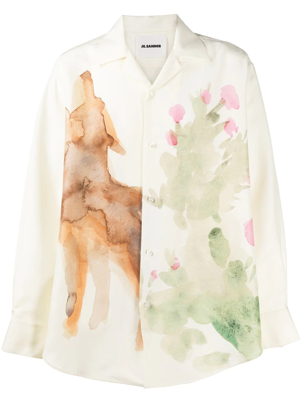 oversized coyote-print shirt - 1