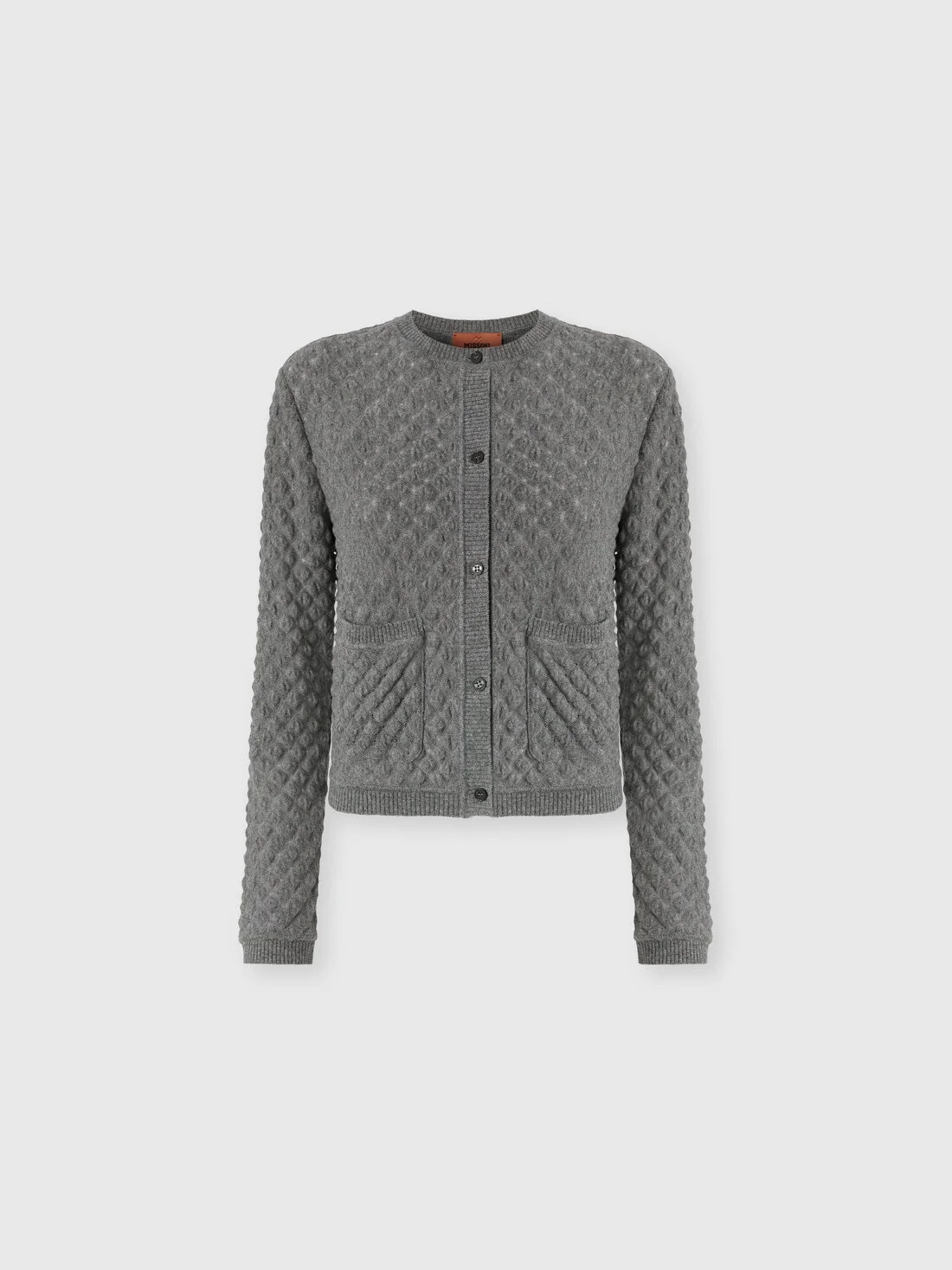 Cashmere Cardigan with Lace Pattern - 1