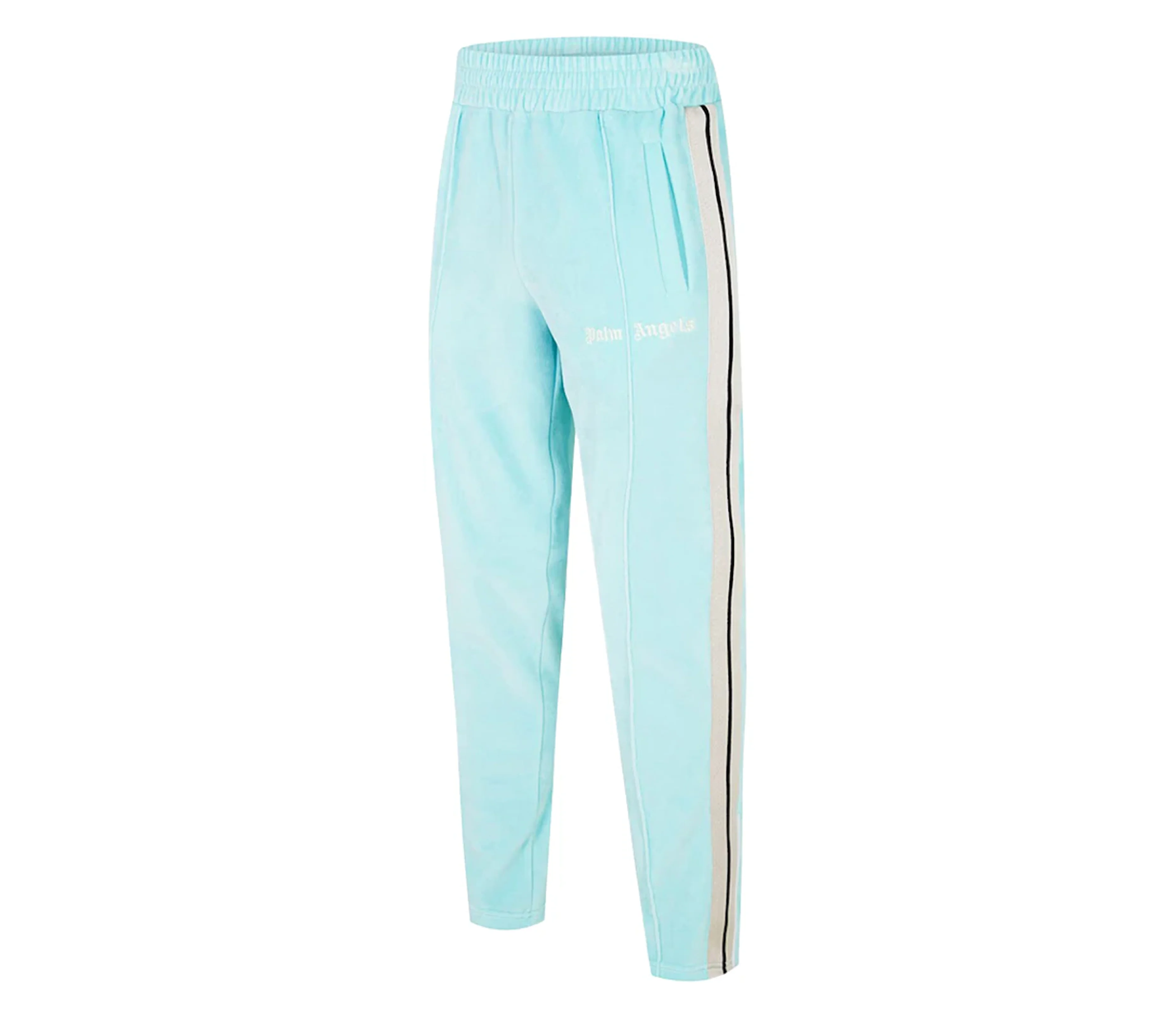 Palm Angels 'Chenille Classic' Track Pants (Light Blue/Off White) - 1