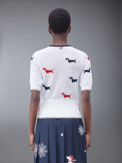 Thom Browne Cotton Crewneck Pointelle Hector Tee outlook