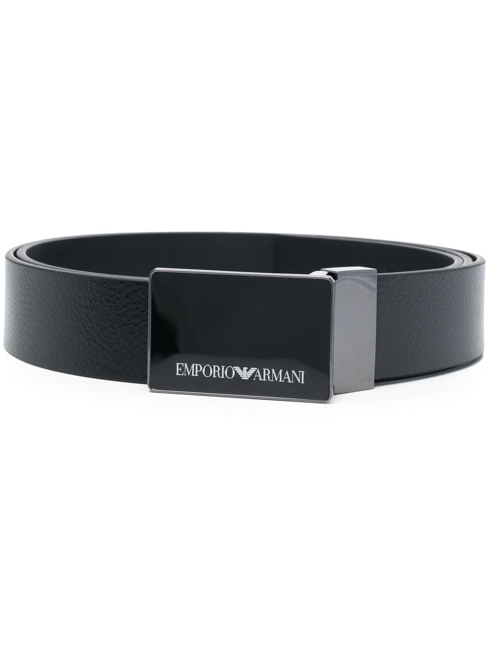 logo-buckle leather belt - 1