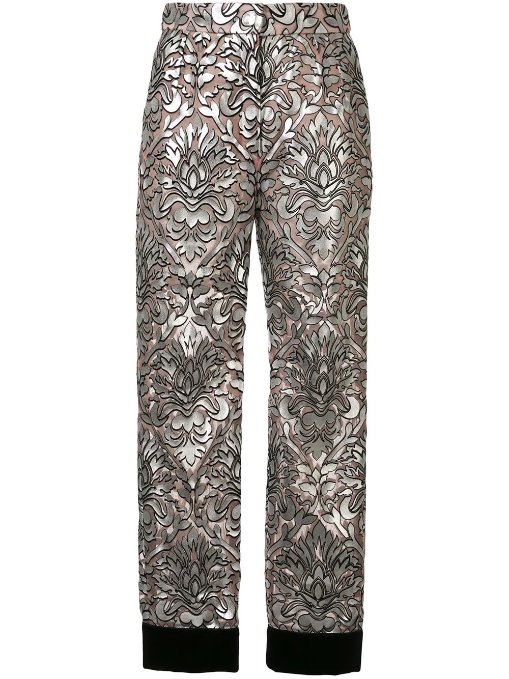 mesh-overlay cropped trousers - 1