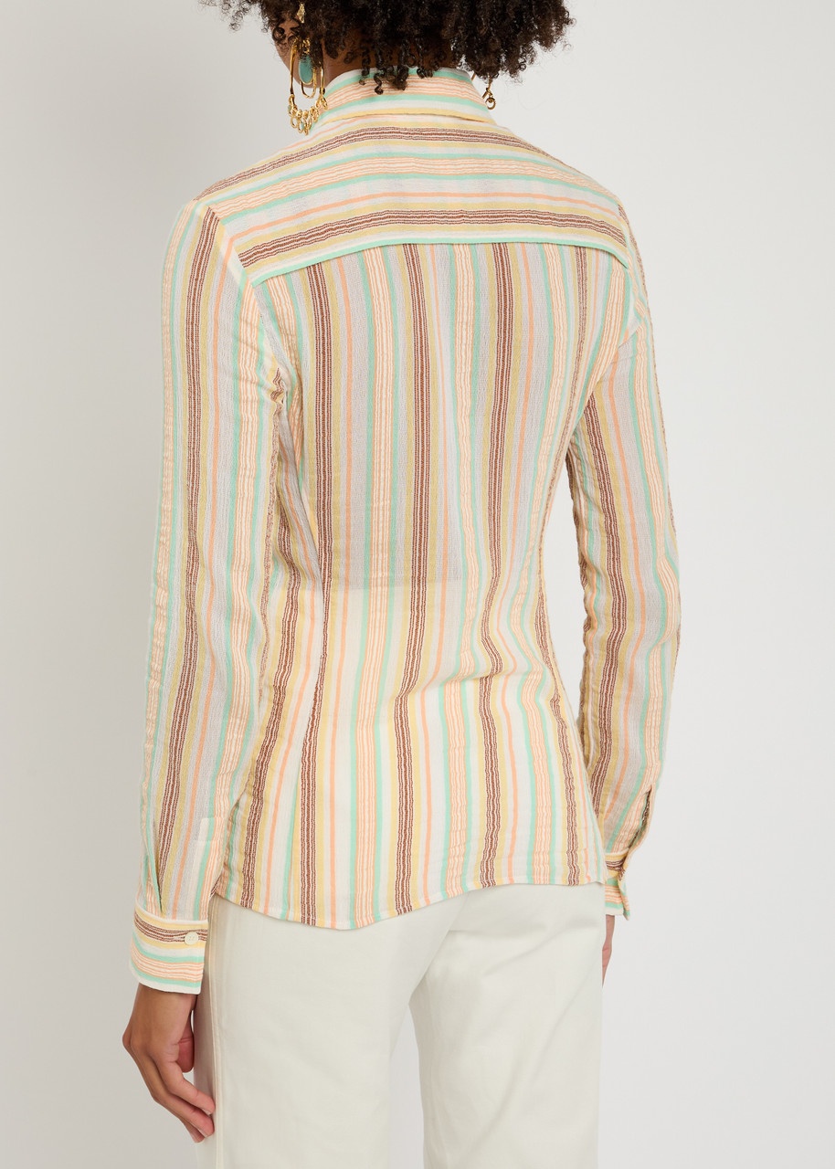 Chloe Striped-jacquard Cotton Shirt - 3