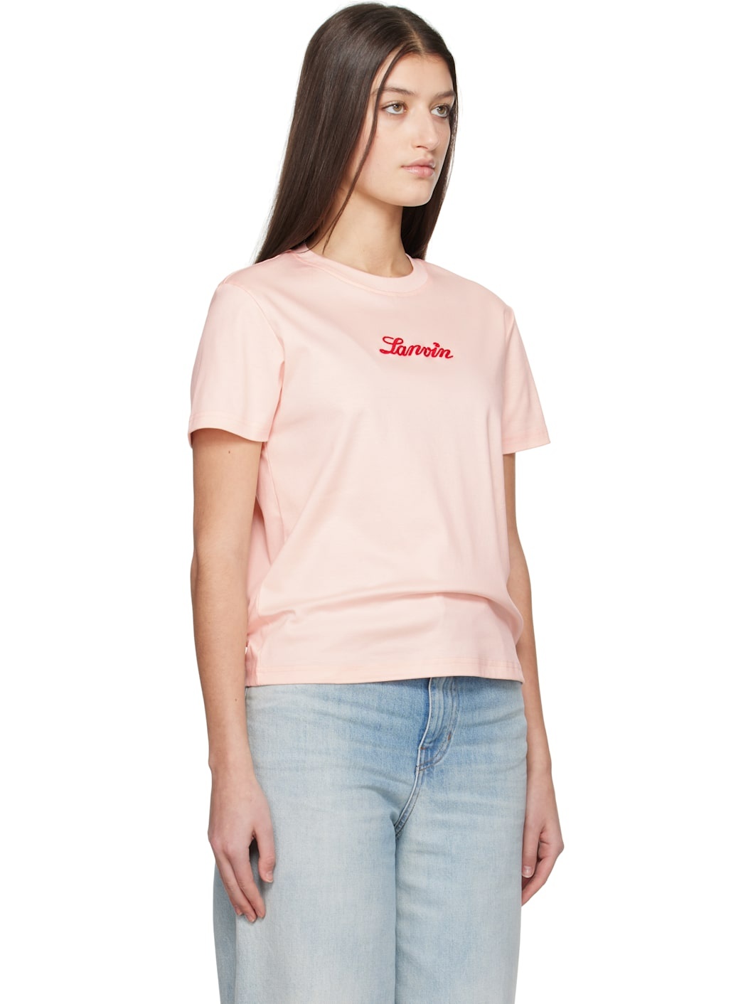 Pink 'Lanvin' Embroidered T-shirt - 2