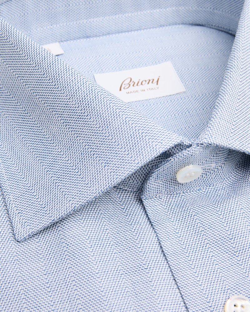 Brioni Men's Cotton Herringbone Dress Shirt outlook