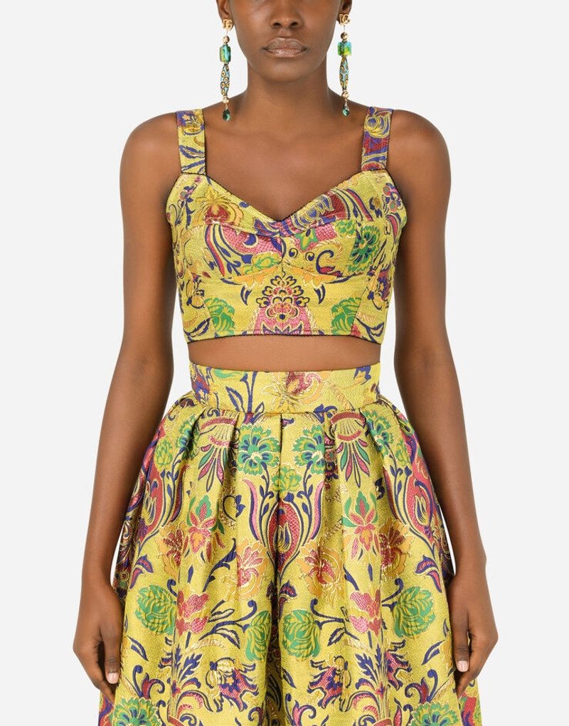 Floral jacquard corset top 2