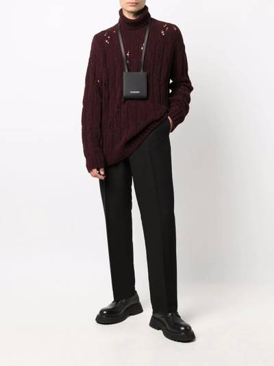 UMA WANG distressed cable knit jumper outlook