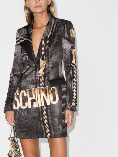 Moschino Macro briker-print blazer dress outlook