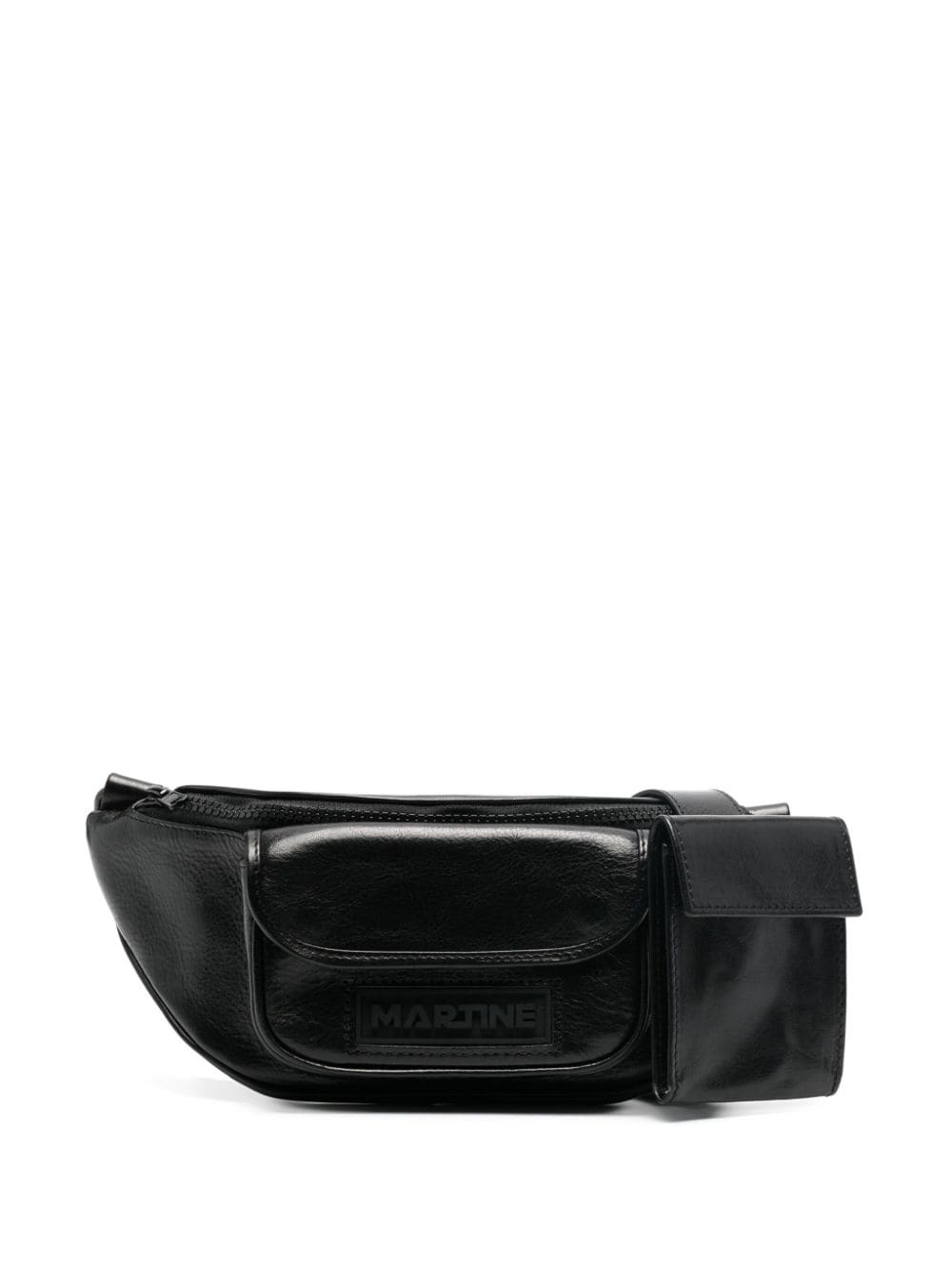 logo-patch leather belt bag - 1