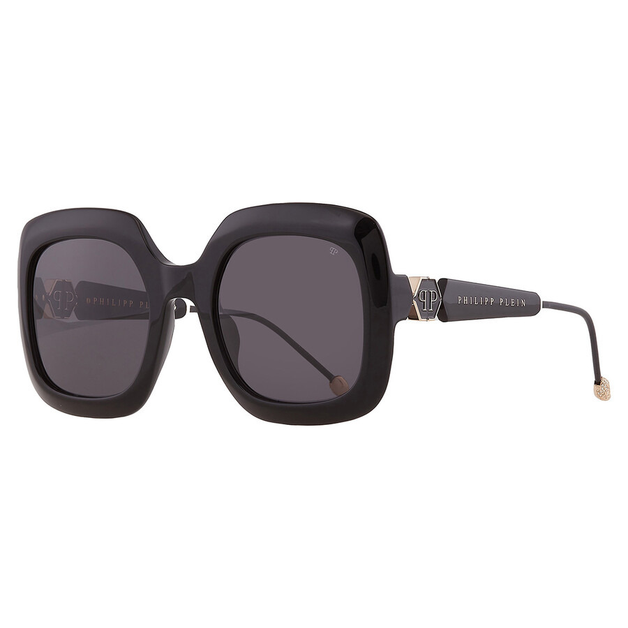 Philipp Plein Grey Square Ladies Sunglasses SPP065S 0700 55 - 3