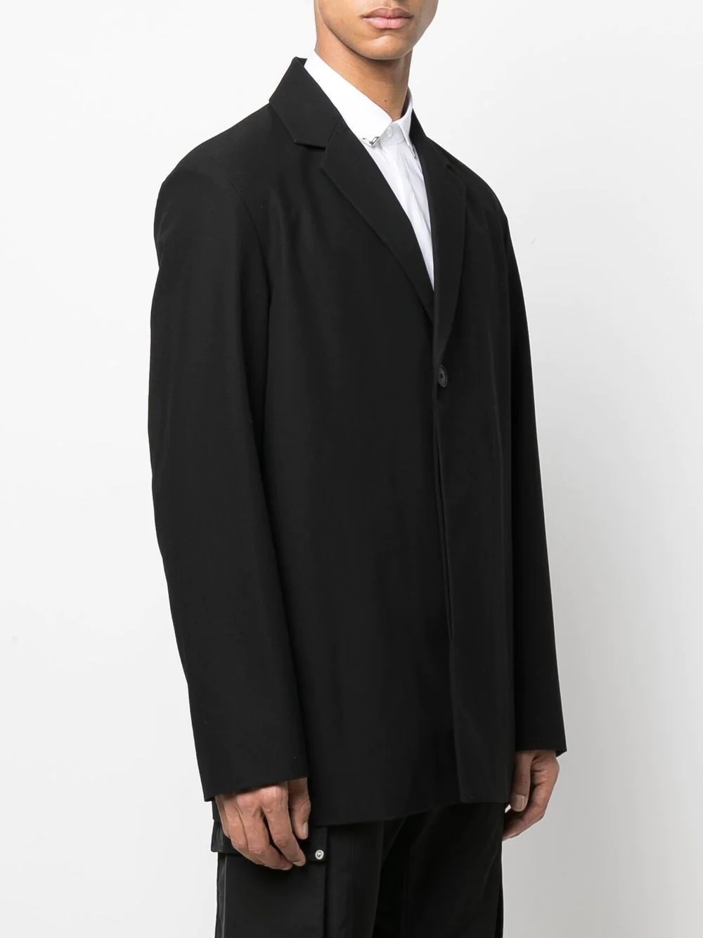 notched-lapels single-breasted blazer - 3