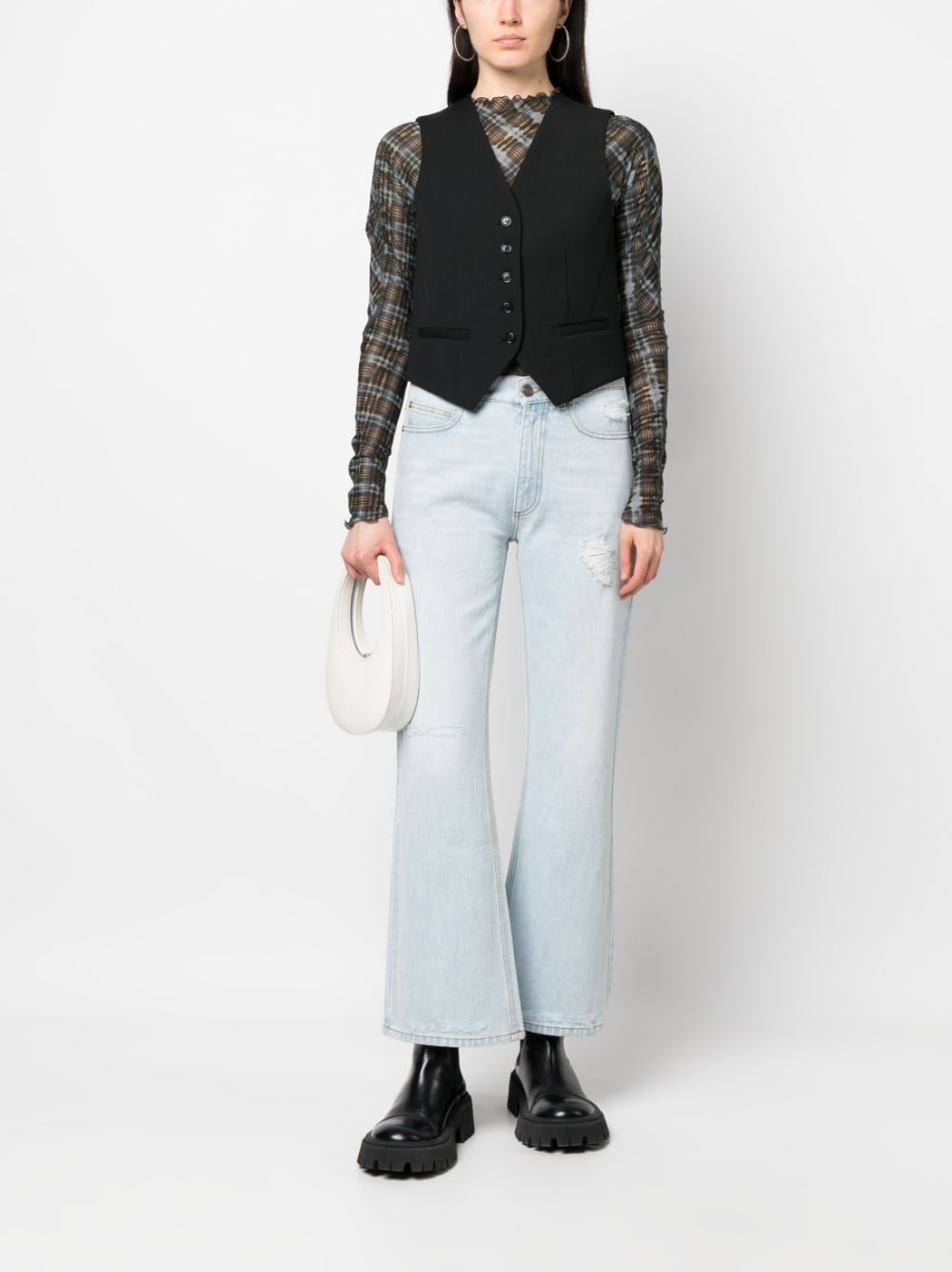 flared-leg denim jeans - 2