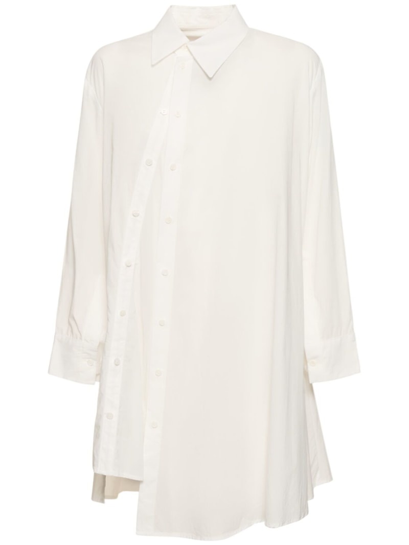 Cotton voile asymmetric buttoned shirt - 1