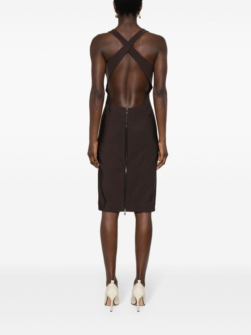 crossover-strap dress - 4