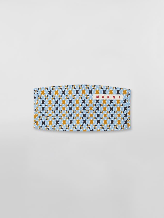 MICRO CHECK DESIGN COTTON REUSABLE FACE MASK COVER - 1