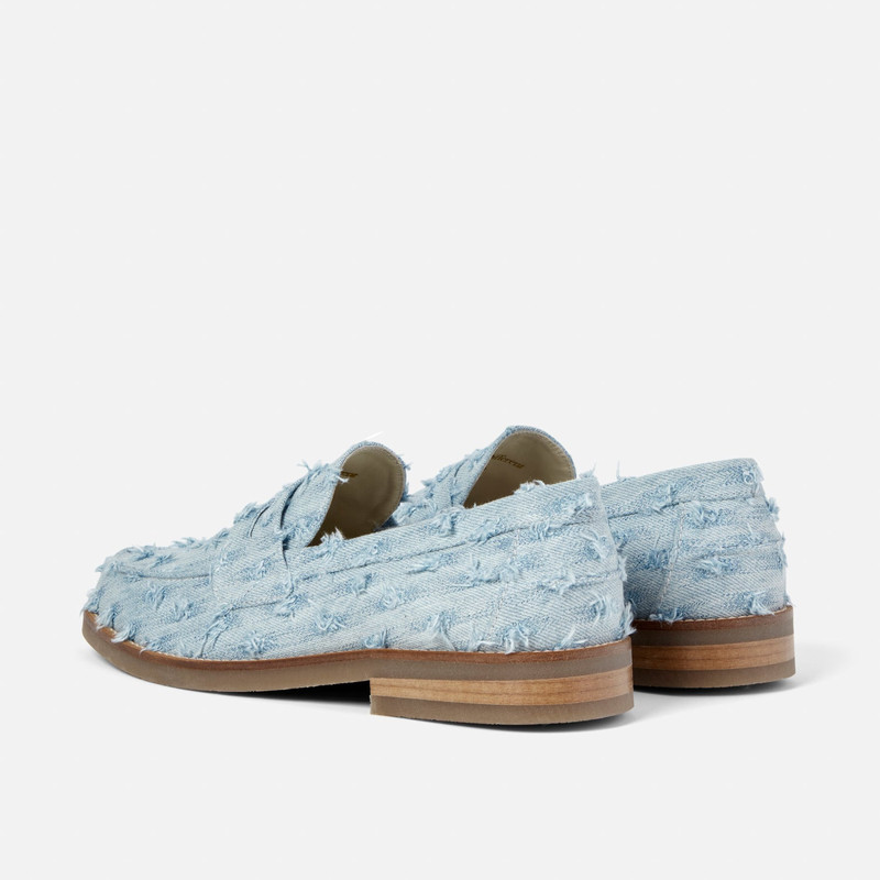 Wilde Blue Punched Denim Penny Loafer - Men's 5