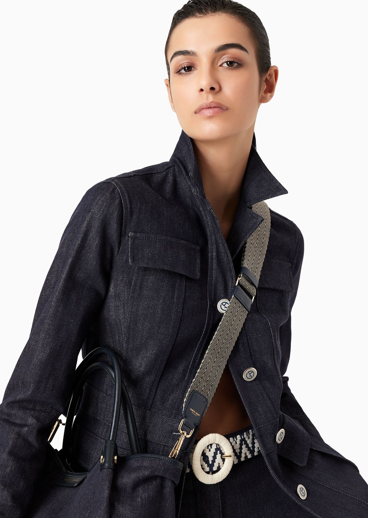Webbing and leather shoulder strap - 3