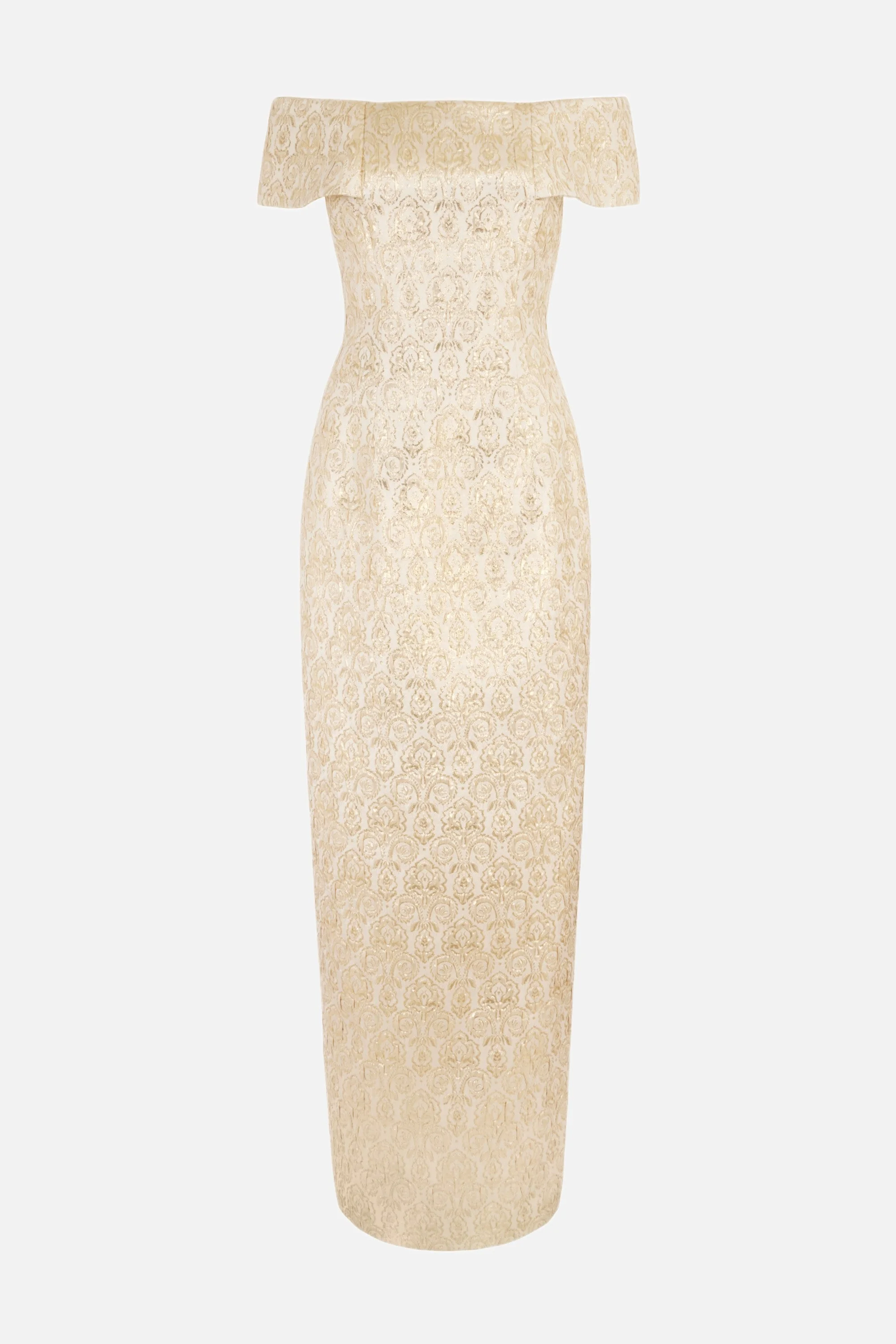 Antep Dress in Gold Metallic Jacquard - 1