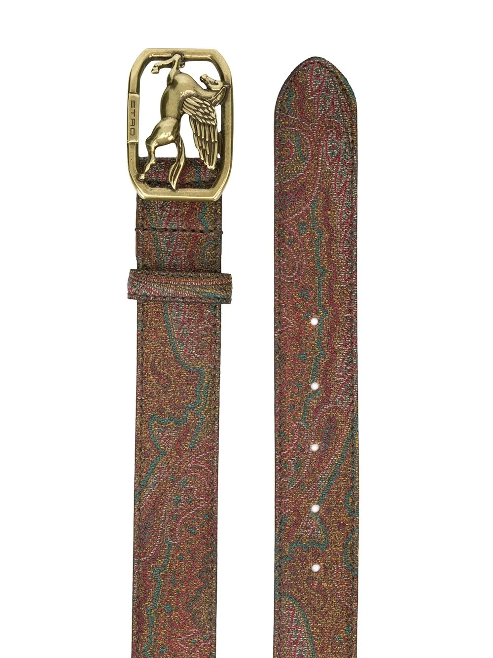 printed logo-buckle belt - 2