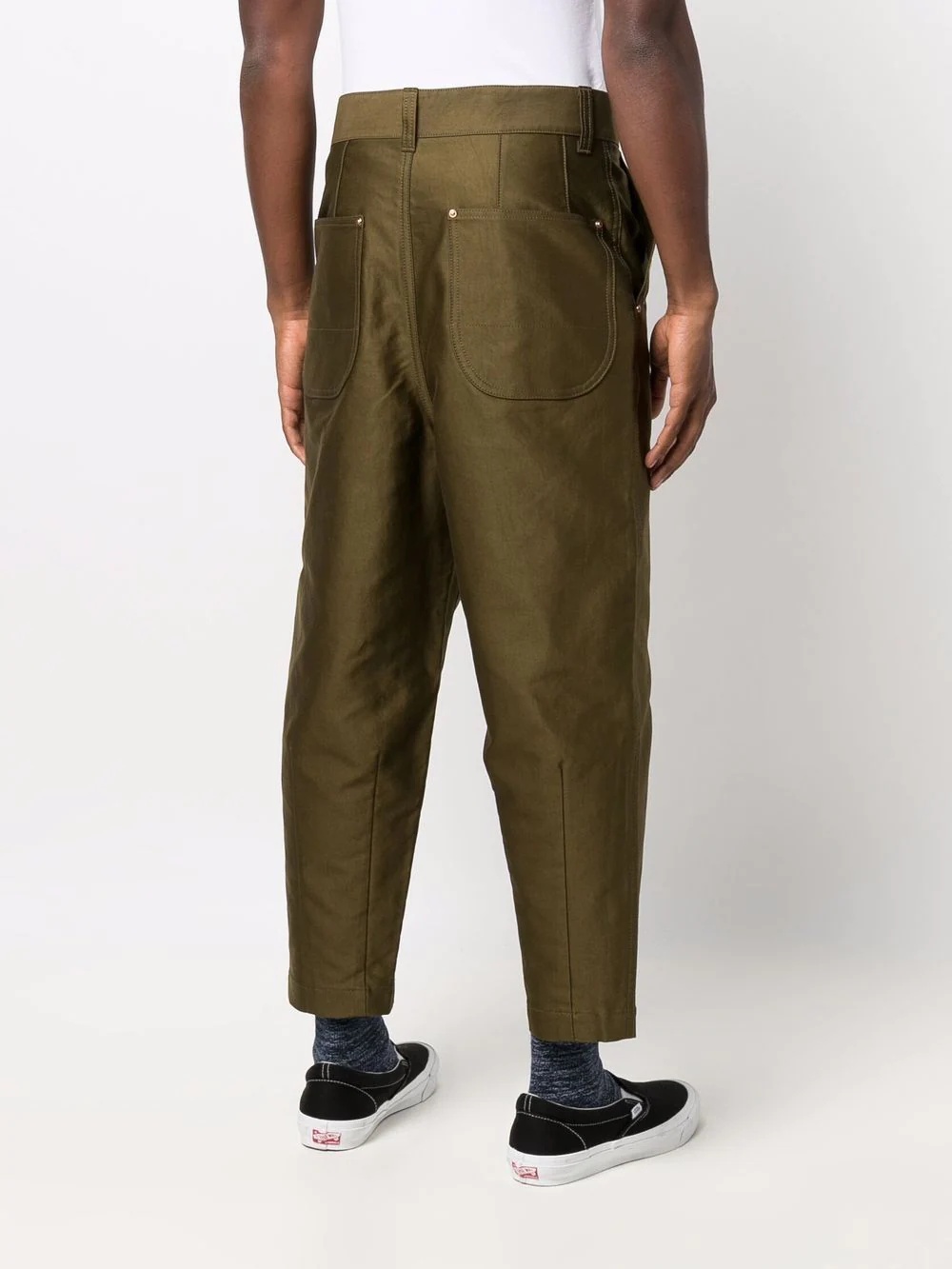 drop-crotch tapered trousers - 4