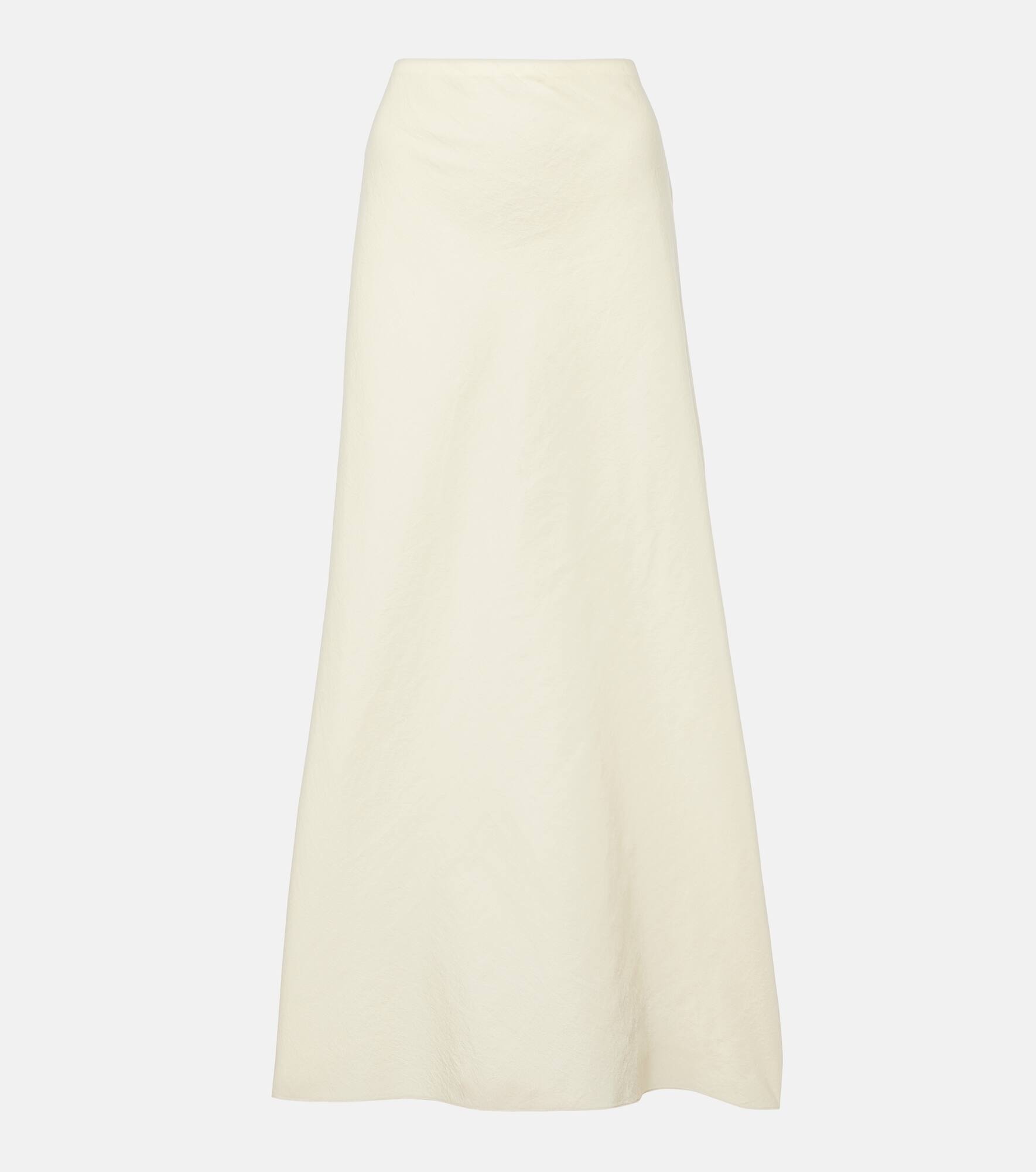 Mauva silk and cotton organza maxi skirt - 1