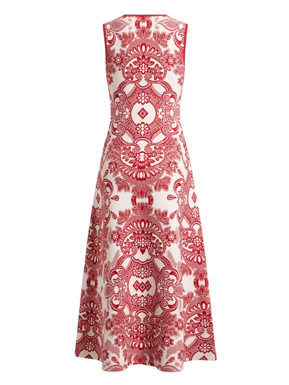 patterned-jacquard midi dress - 7