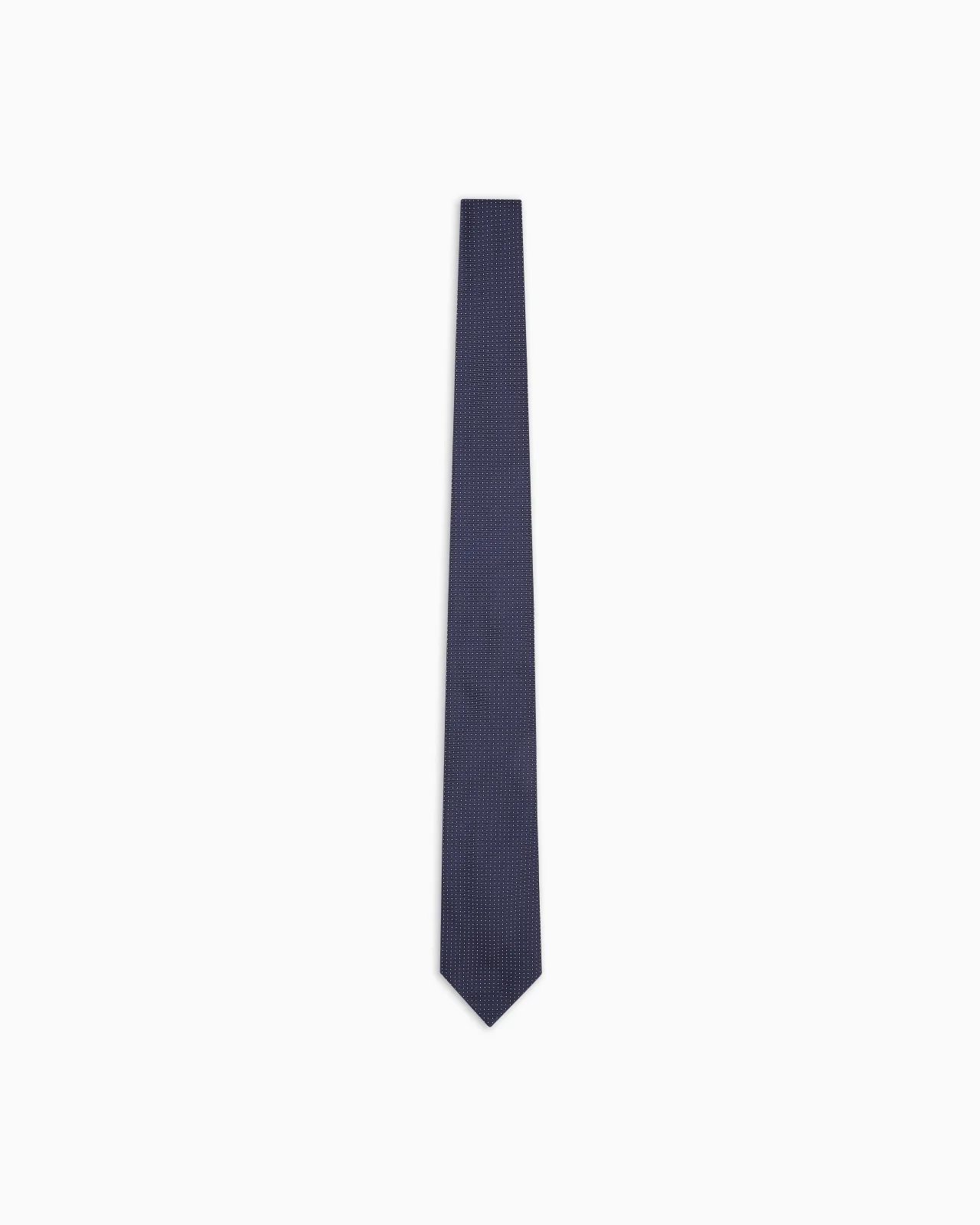 PURE SILK TIE WITH MICRO POLKA-DOT JACQUARD - 1
