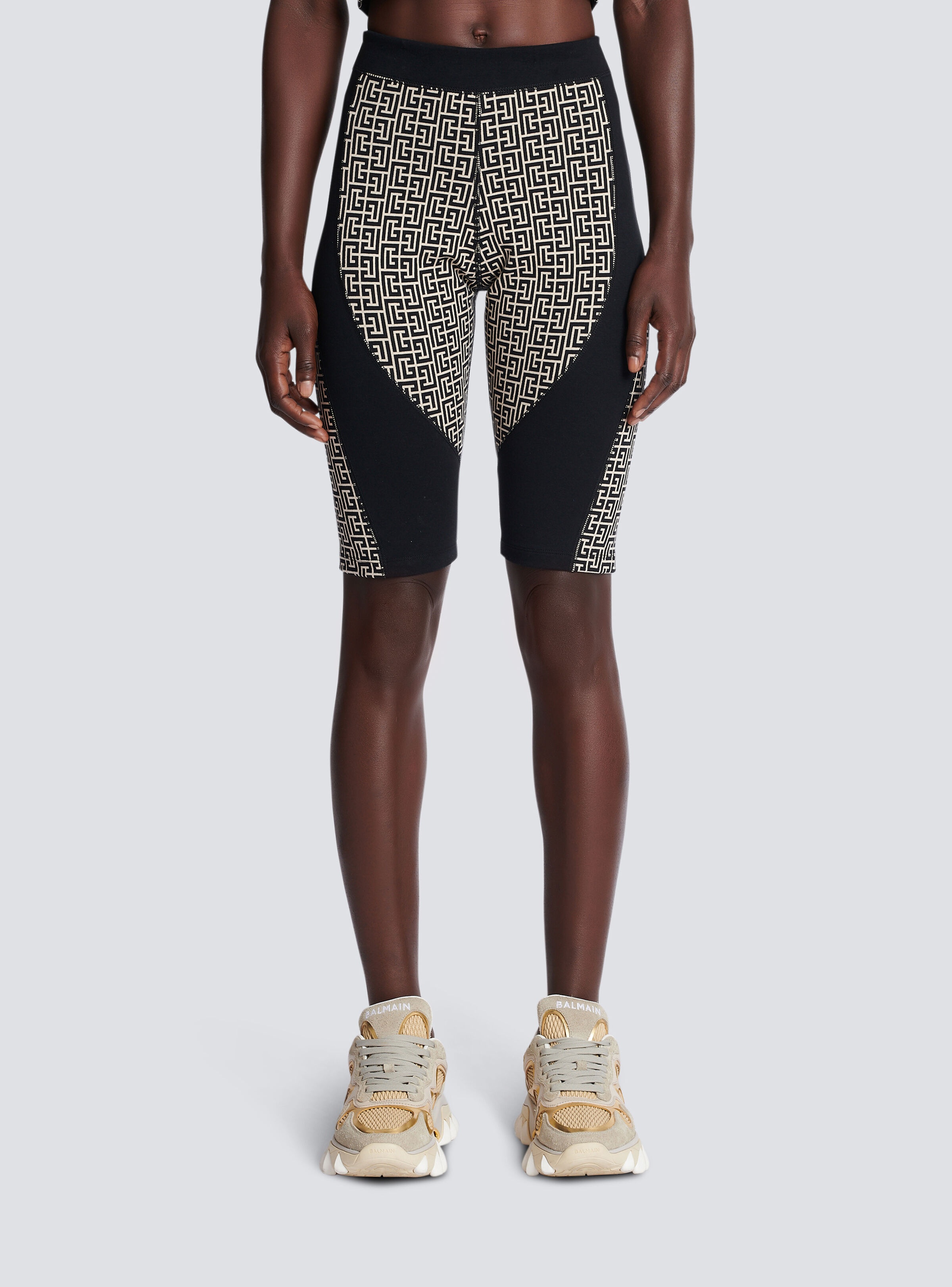 Monogrammed jersey cycling shorts - 5