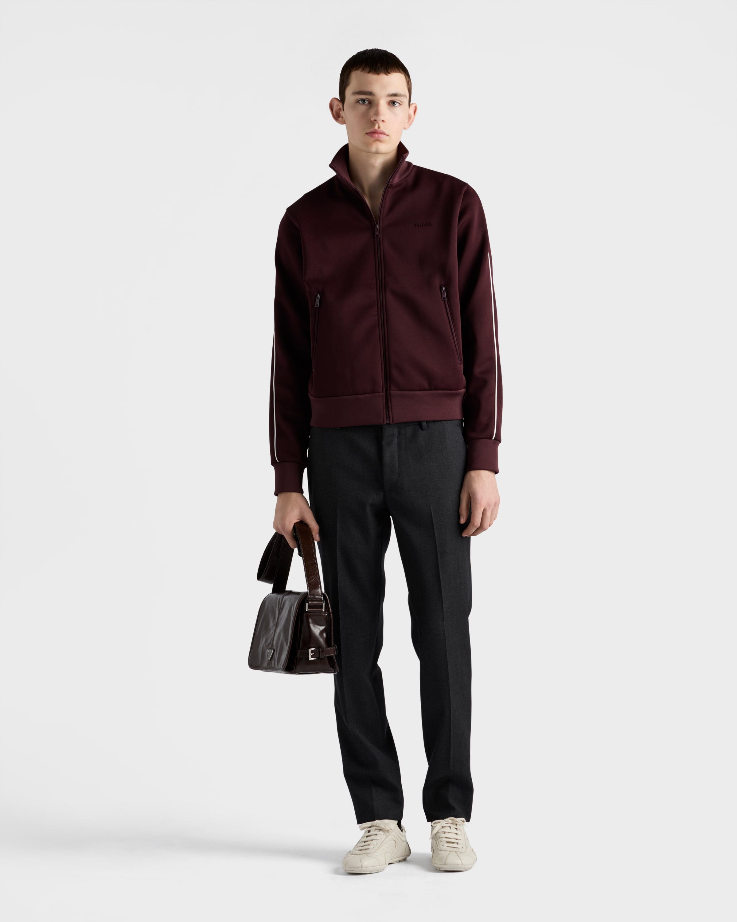 Zippered technical fabric track jacket - 2