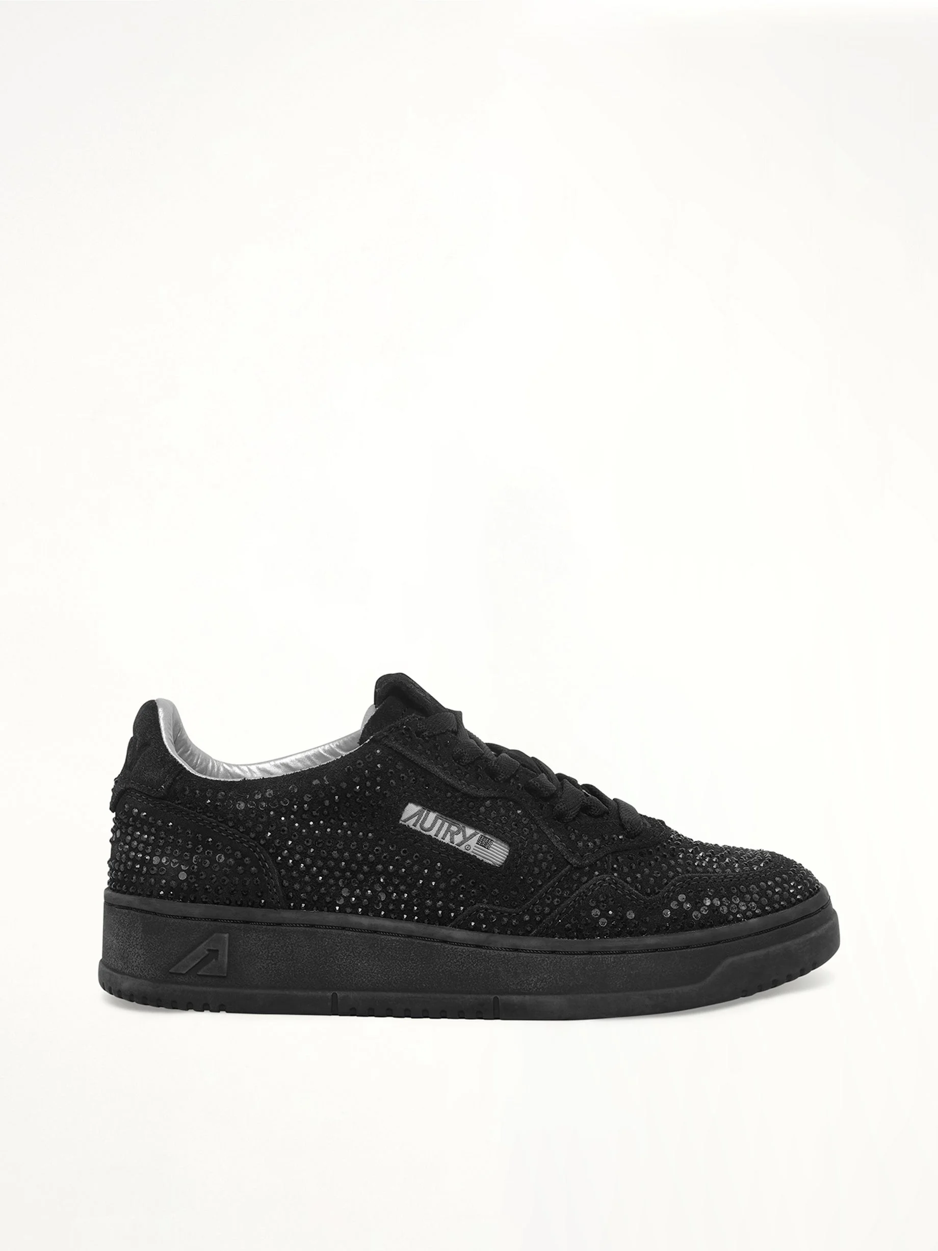 Medalist Low Strass Sneaker in Black - 1