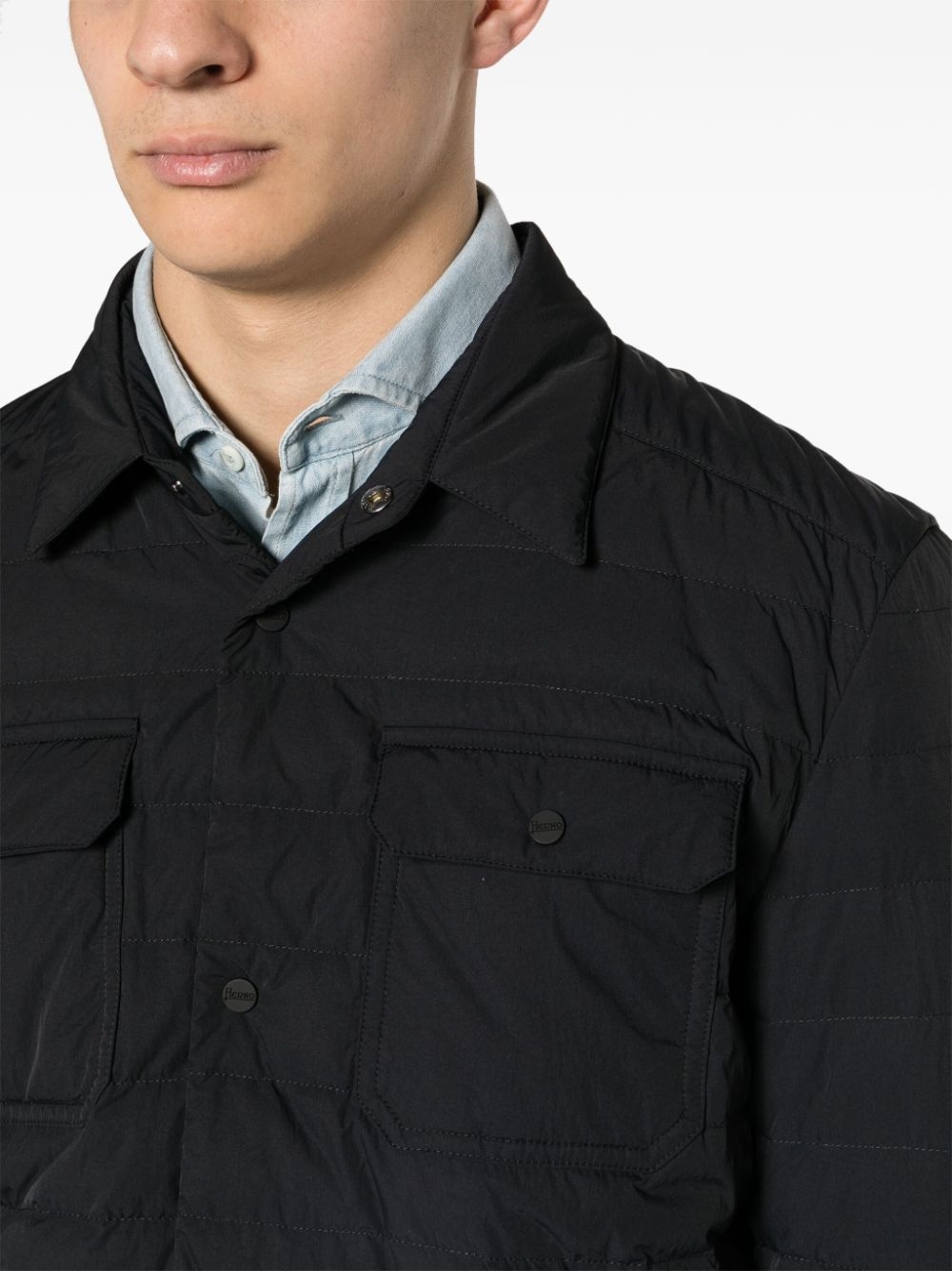 quilted padded shirt jacket - 5