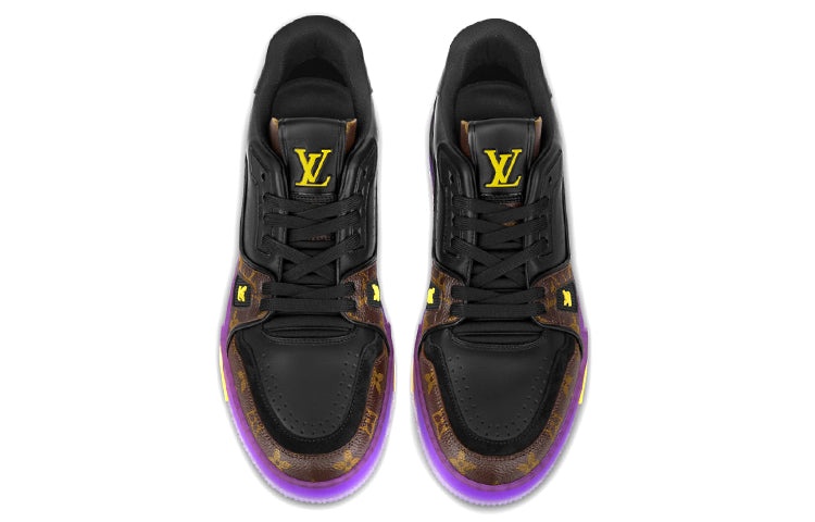 LOUIS VUITTON x Lakers LV Trainers 'Brown Monogram with Black Purple' 1A8WJ6 - 3
