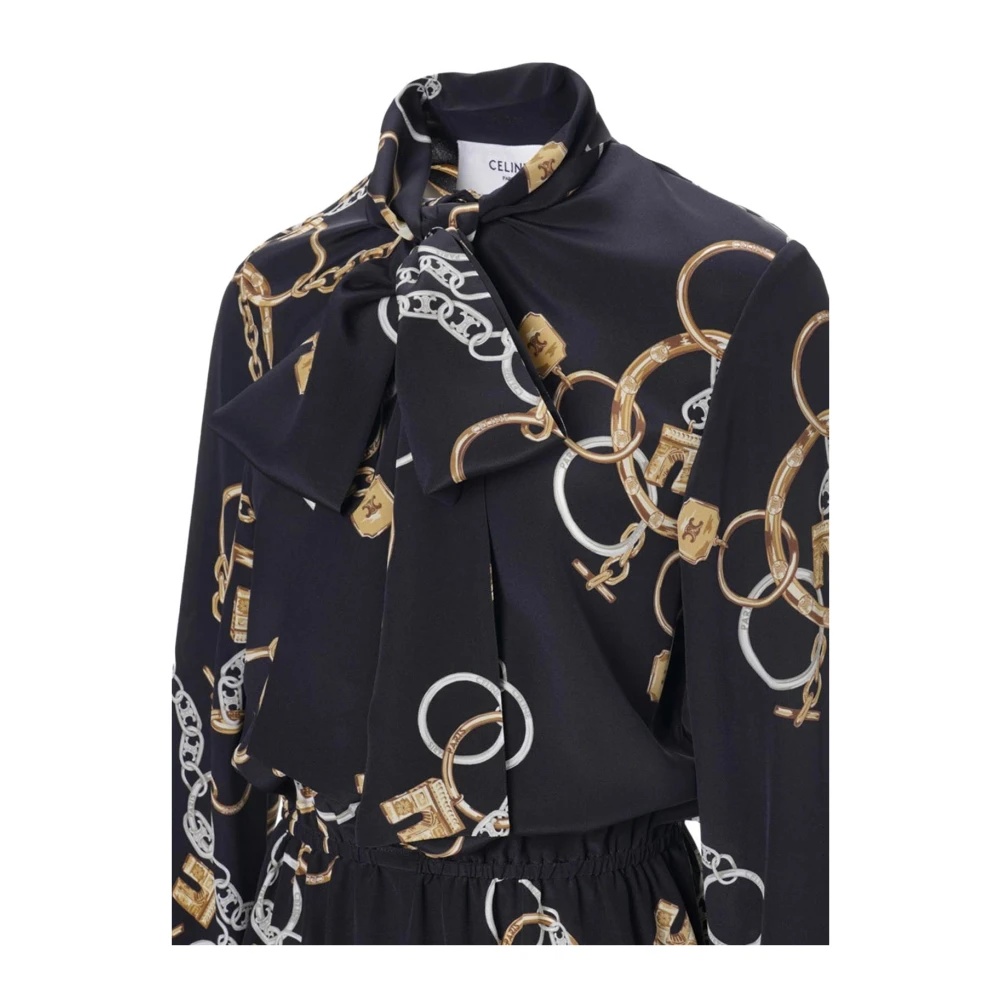CELINE SILK SHIRT DRESS ELEGANT MOTIF | miinto | REVERSIBLE