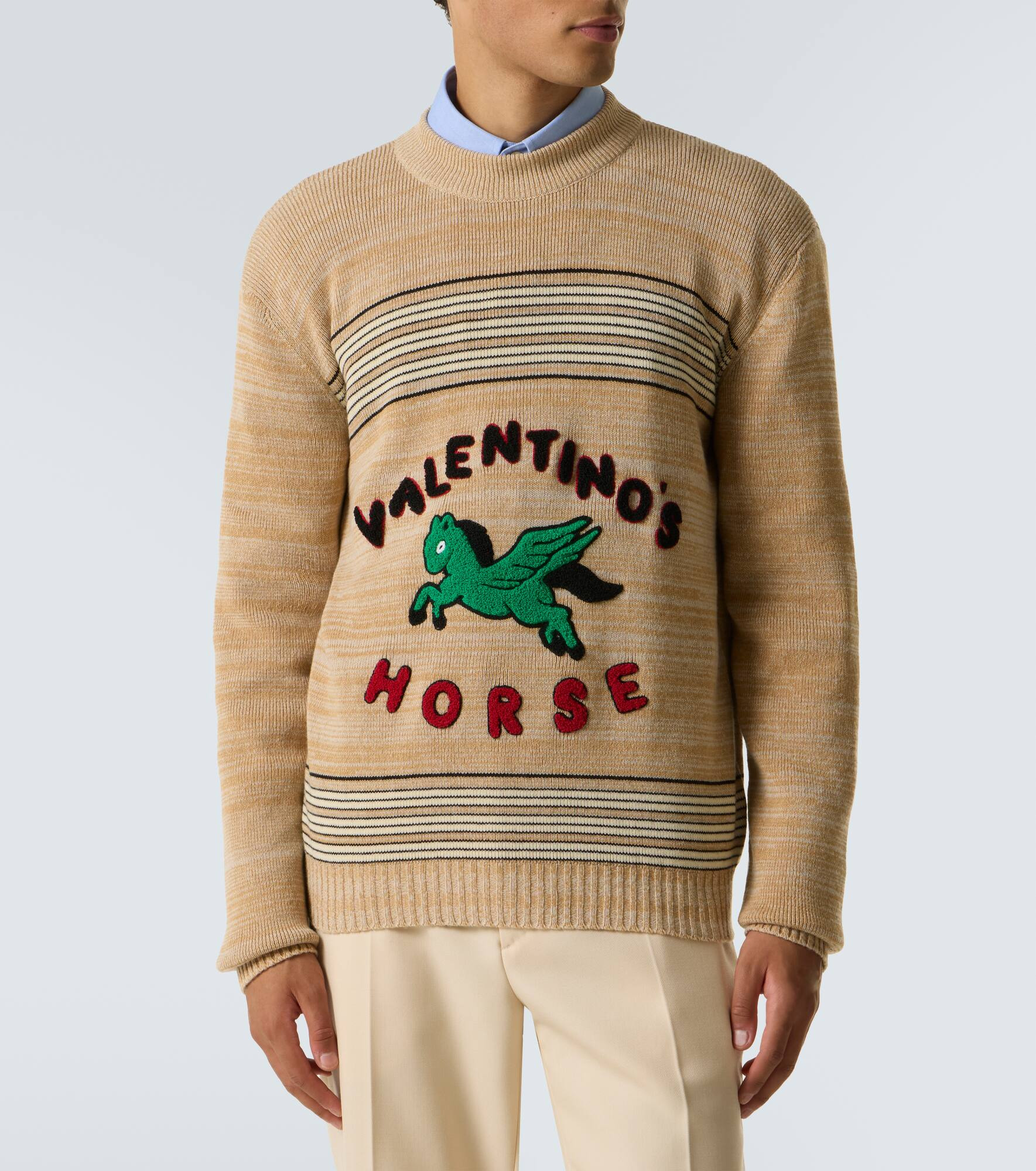 Logo wool and cotton sweater - 3