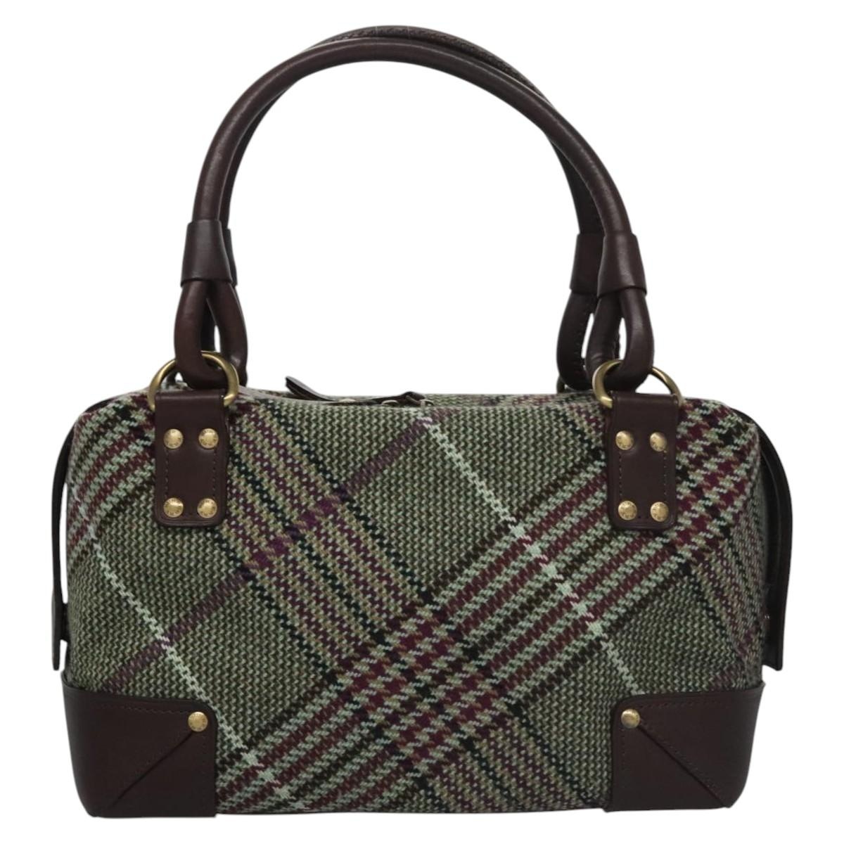 Burberry Nova Check Hand Bag Canvas Green - 2