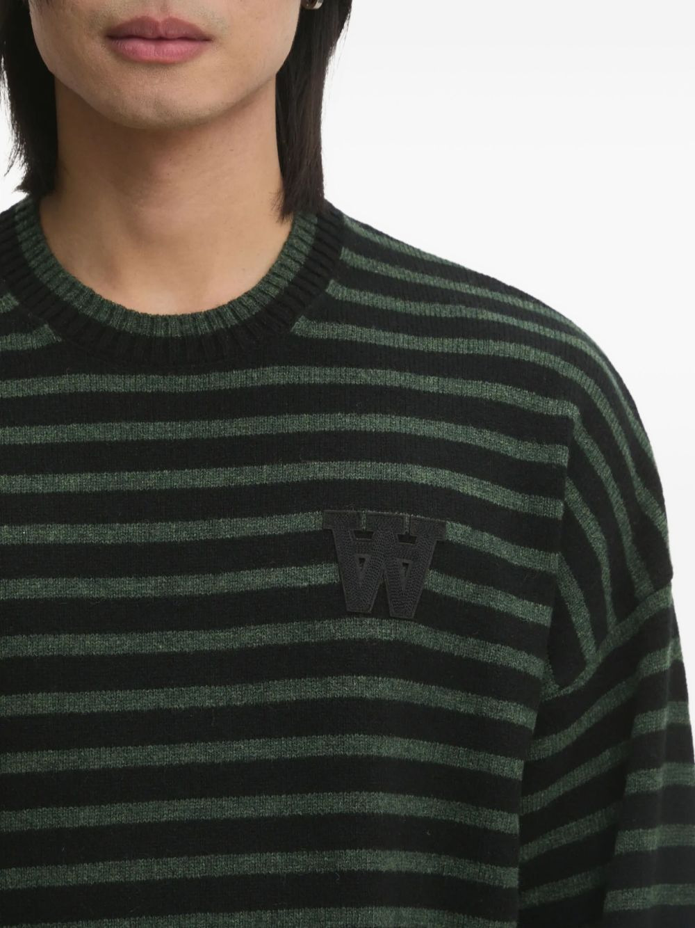 striped logo-patch jumper - 5